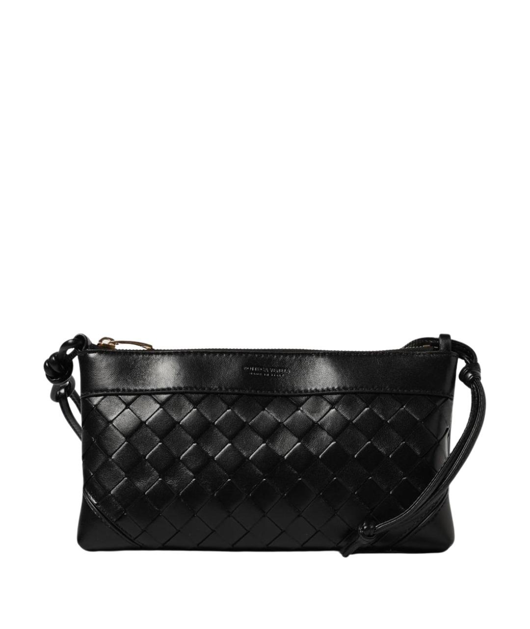 BOTTEGA VENETA Черная кожаная сумка через плечо, фото 1