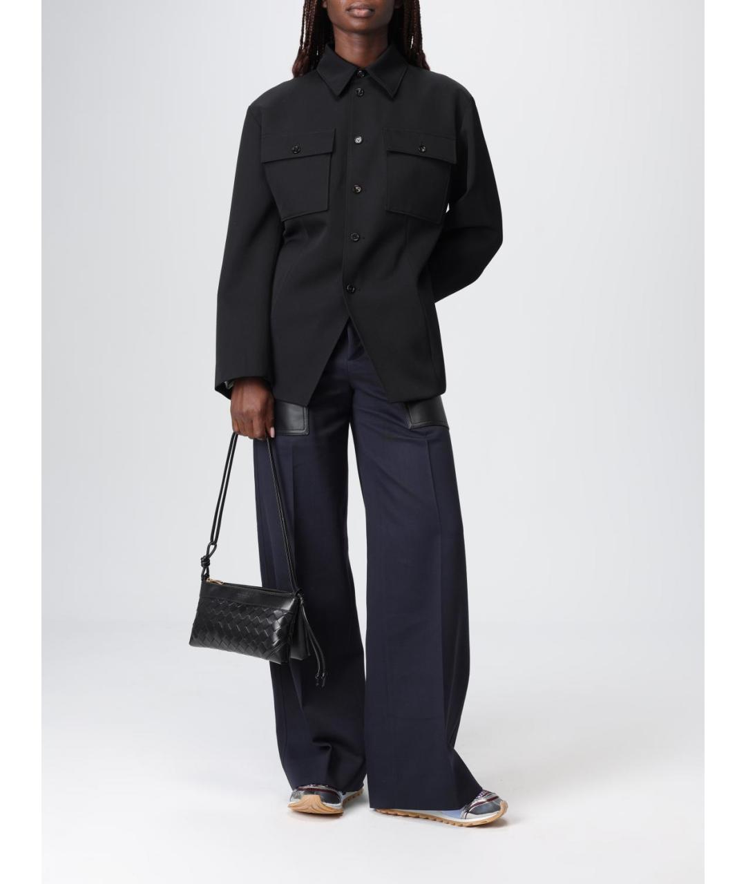 BOTTEGA VENETA Черная кожаная сумка через плечо, фото 2