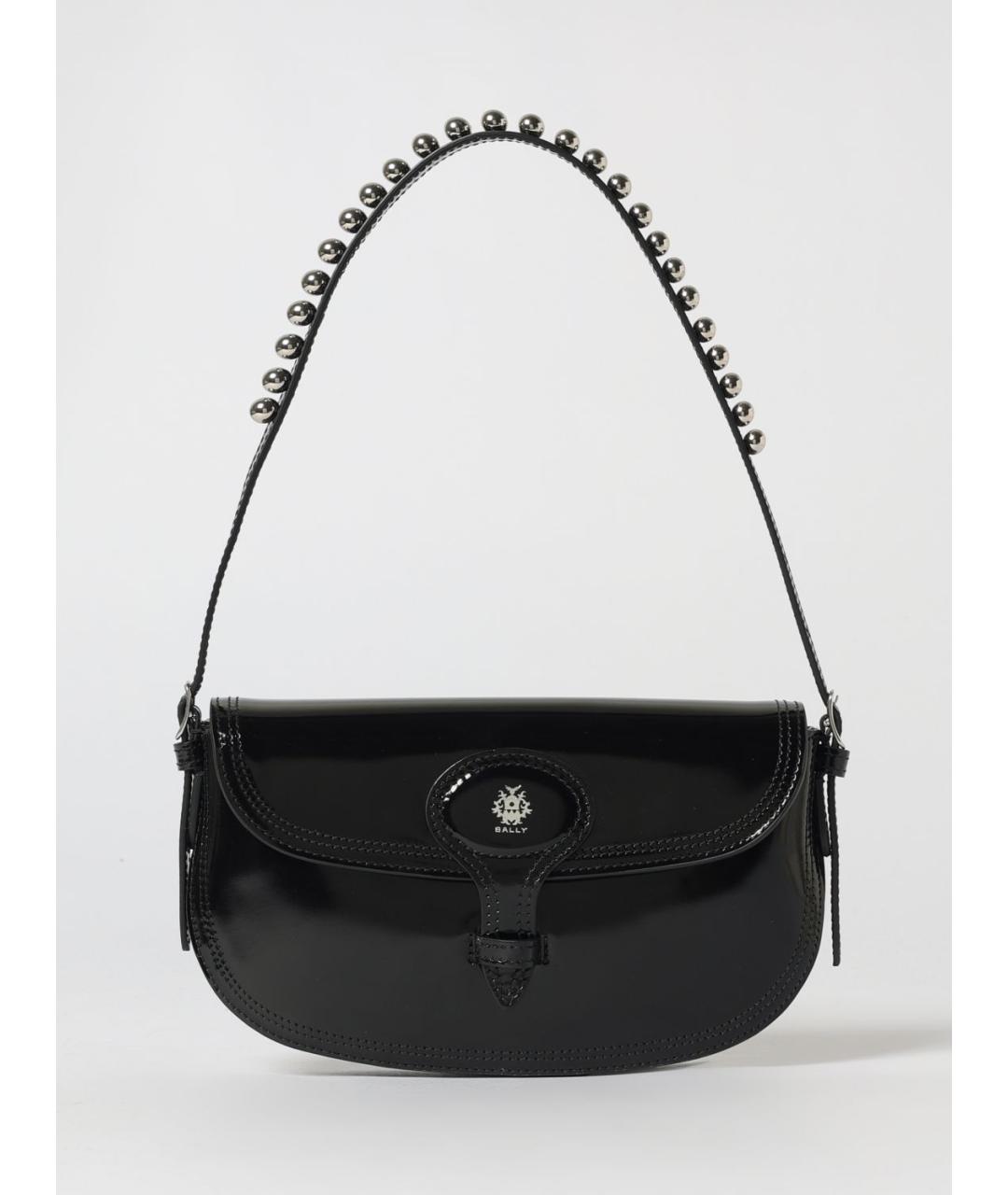 BALLY Черная сумка через плечо из лакированной кожи, фото 6