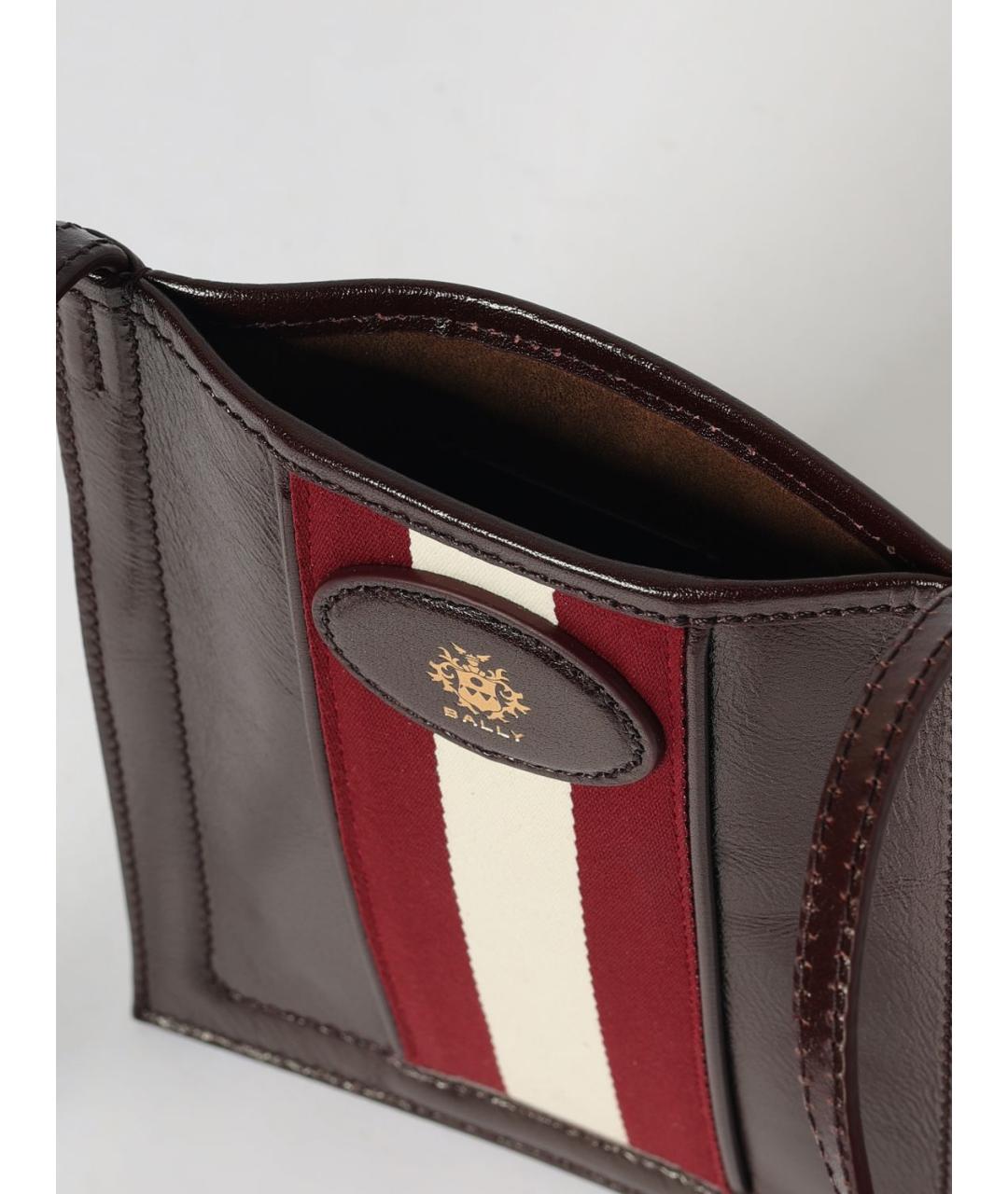 BALLY Бордовая кожаная сумка через плечо, фото 4