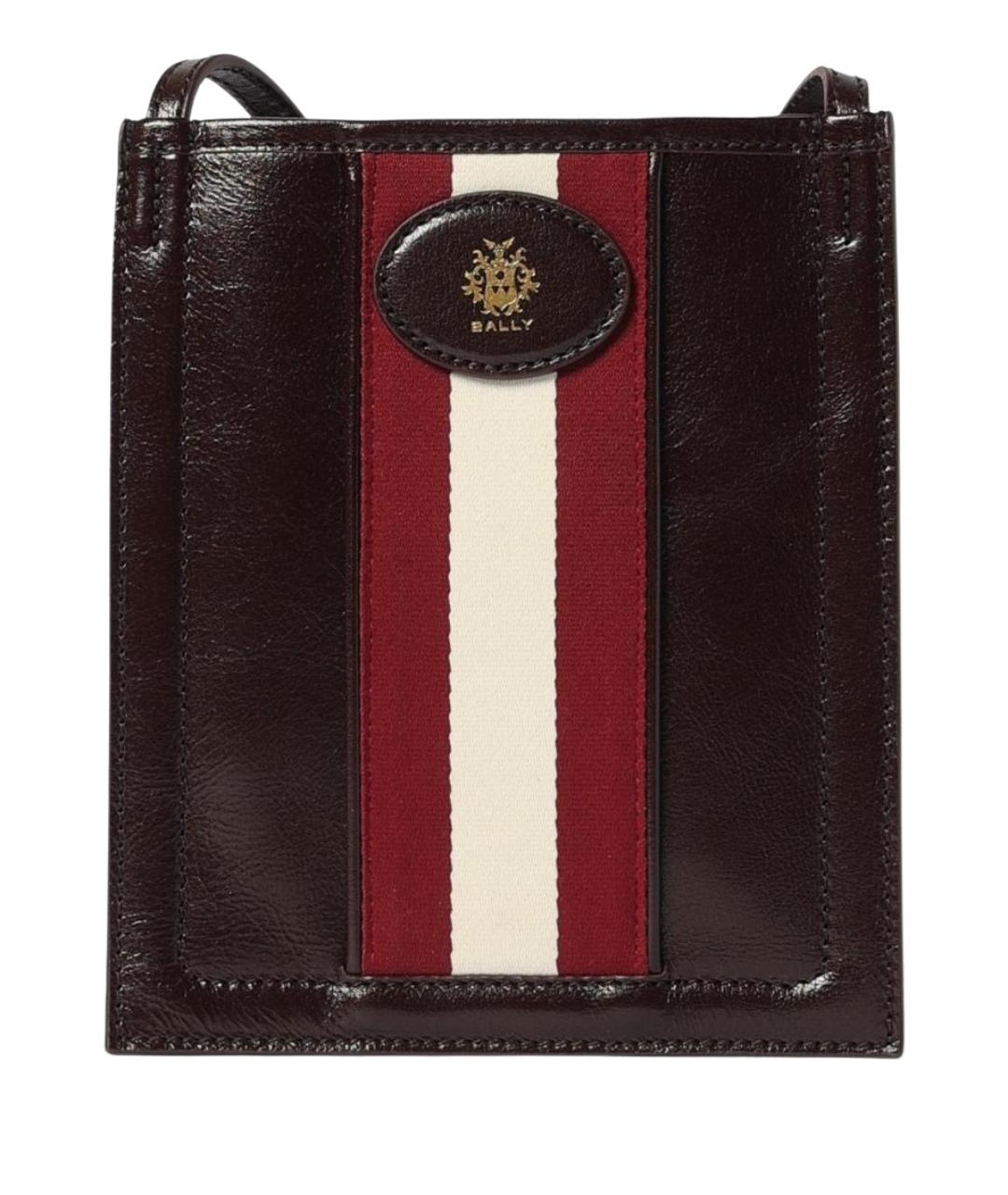 BALLY Бордовая кожаная сумка через плечо, фото 1