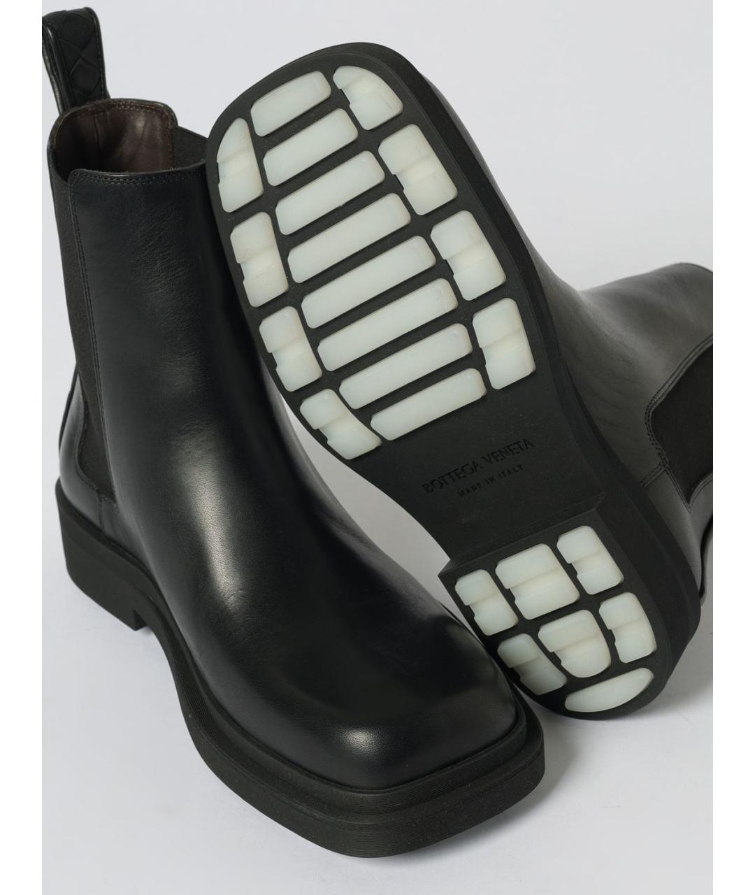 BOTTEGA VENETA Черные кожаные ботинки, фото 4