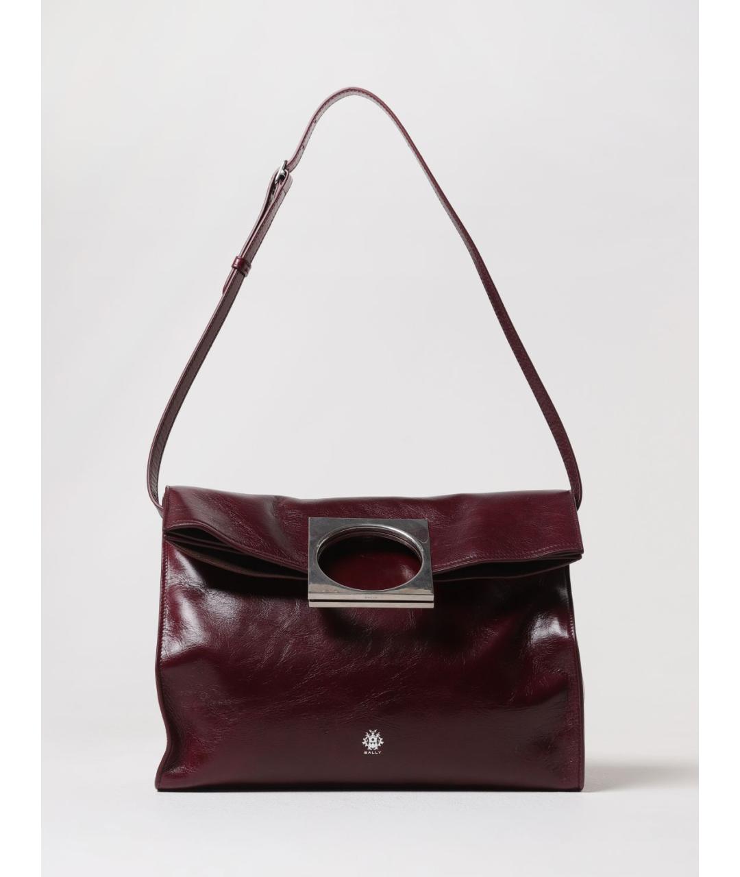 BALLY Бордовая кожаная сумка через плечо, фото 4