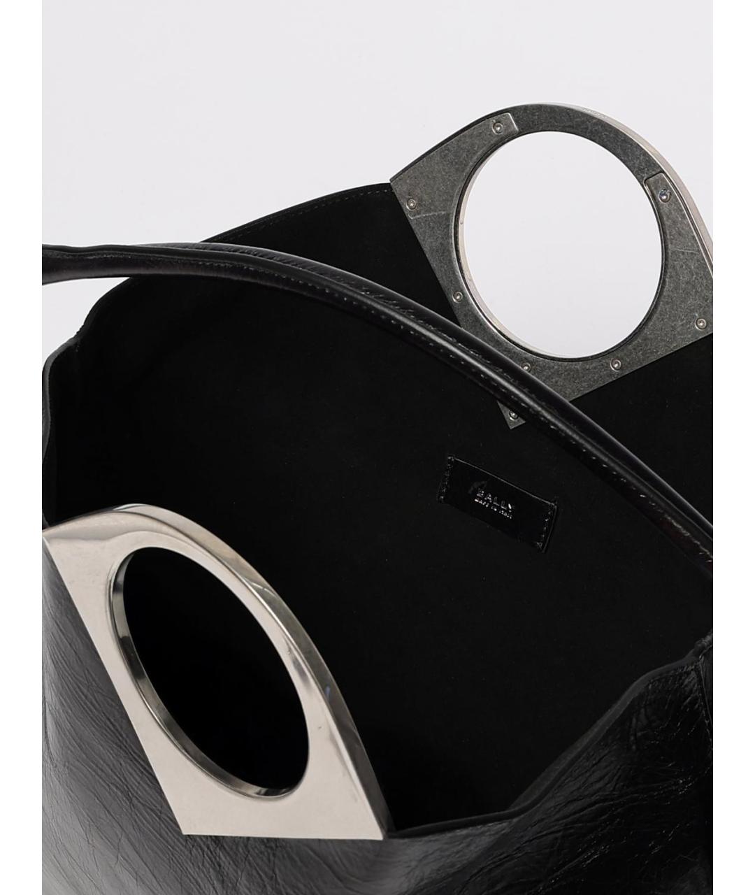 BALLY Черная кожаная сумка тоут, фото 4