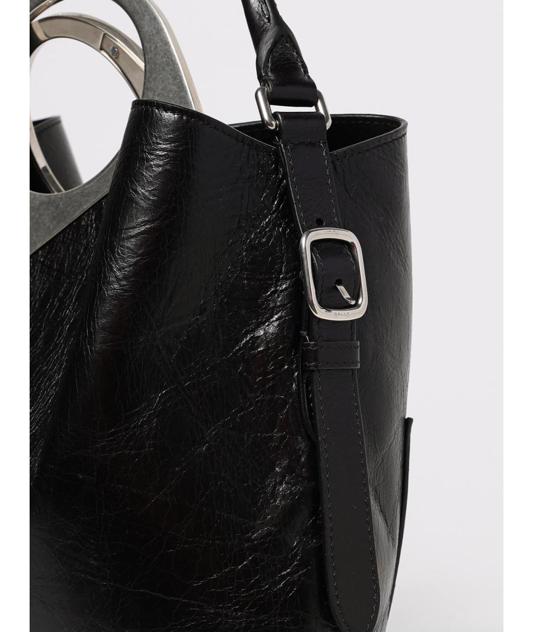 BALLY Черная кожаная сумка тоут, фото 3