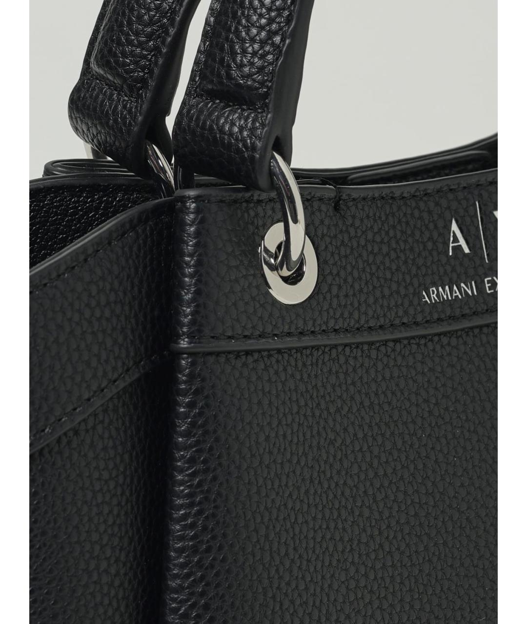 ARMANI EXCHANGE Черная сумка тоут из искусственной кожи, фото 3