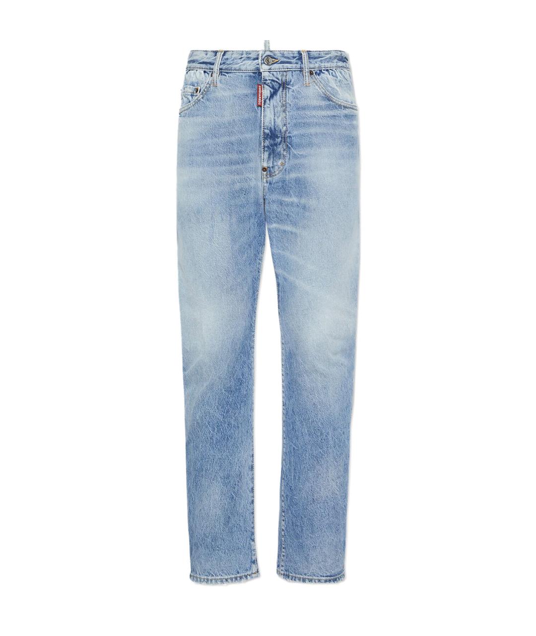 DSQUARED2 Голубые хлопковые прямые джинсы, фото 1