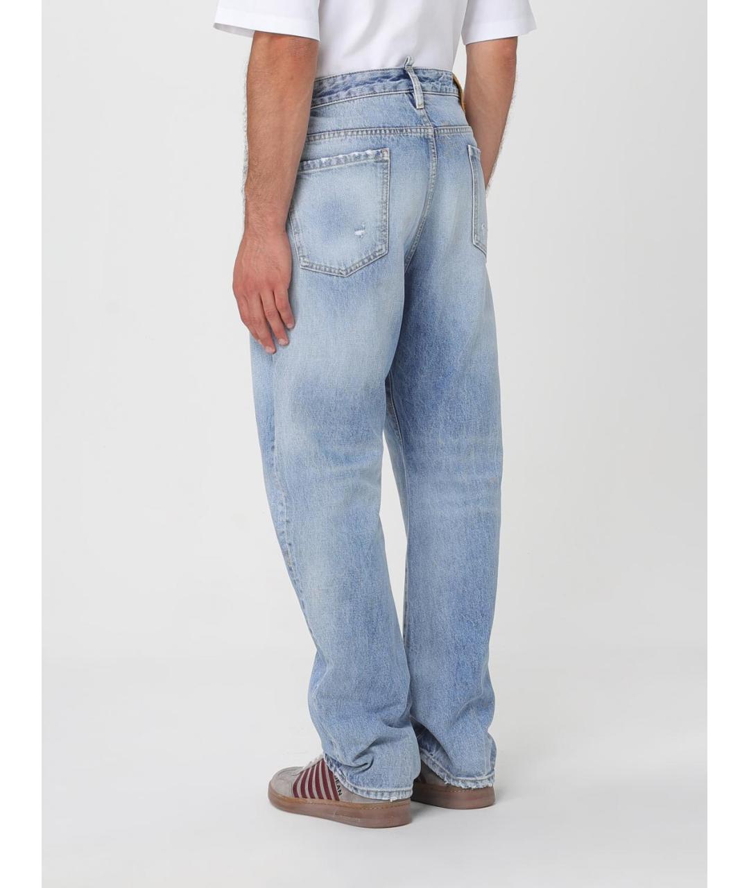 DSQUARED2 Голубые хлопковые прямые джинсы, фото 4