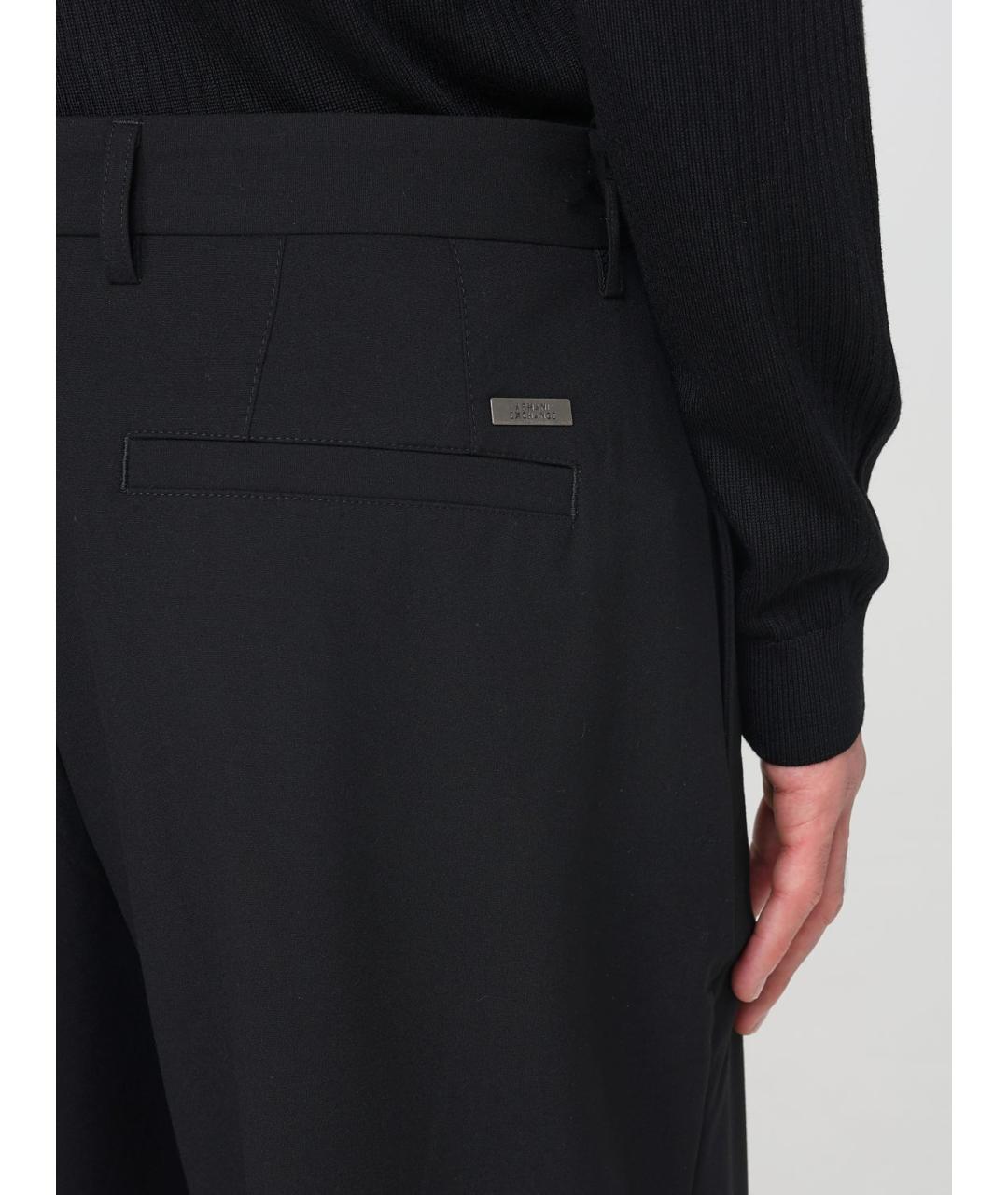 ARMANI EXCHANGE Черные вискозные классические брюки, фото 3