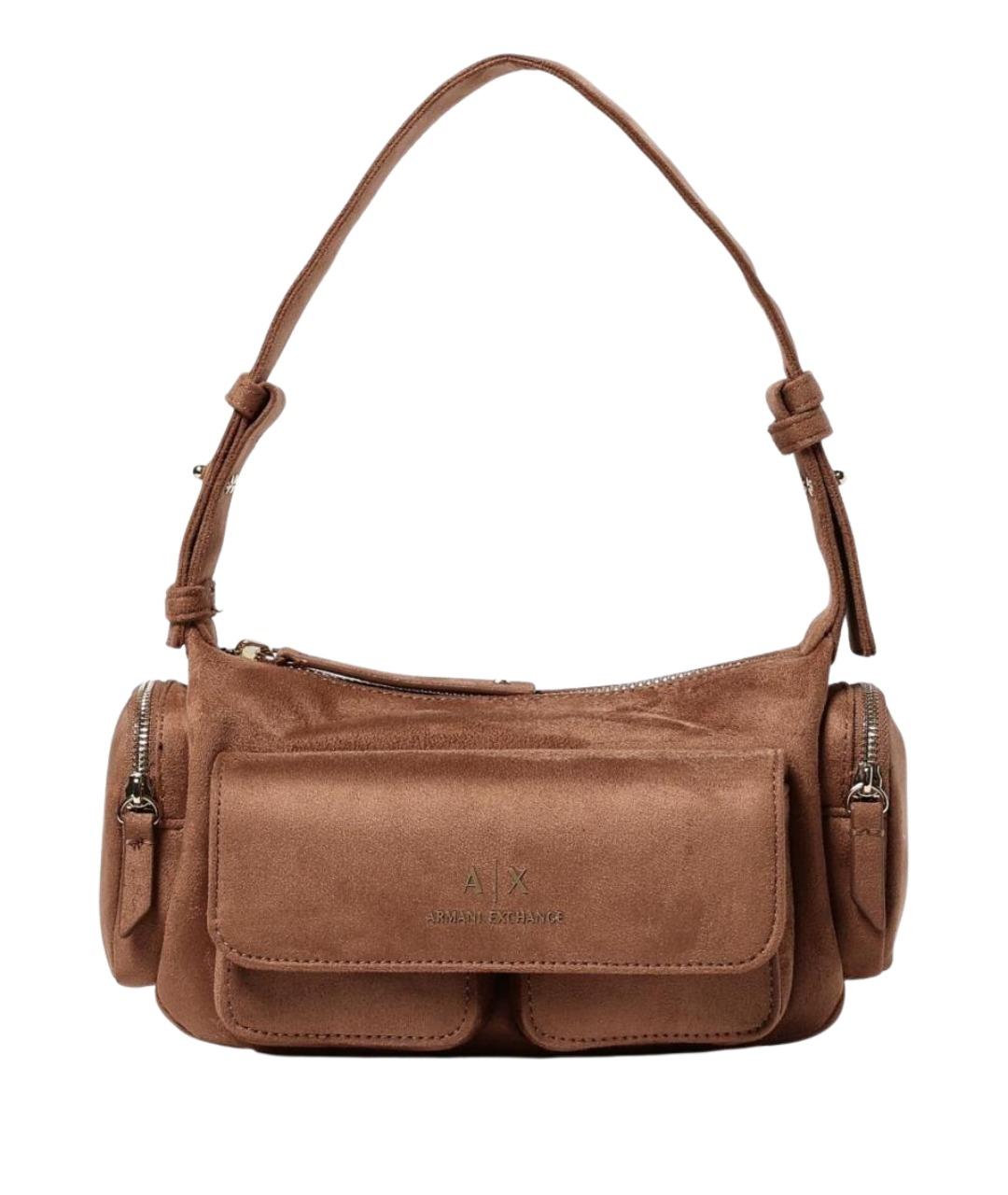 ARMANI EXCHANGE Коричневая синтетическая сумка через плечо, фото 1