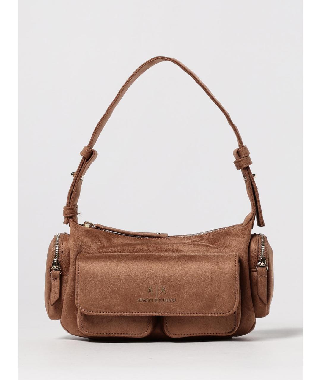 ARMANI EXCHANGE Коричневая синтетическая сумка через плечо, фото 4