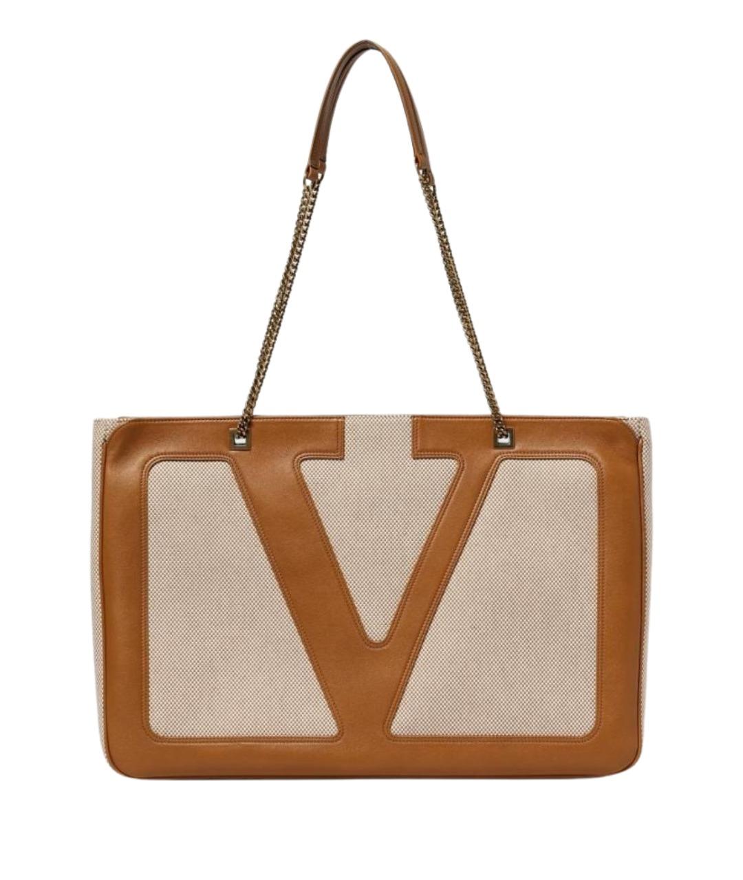 VALENTINO Бежевая сумка тоут, фото 1