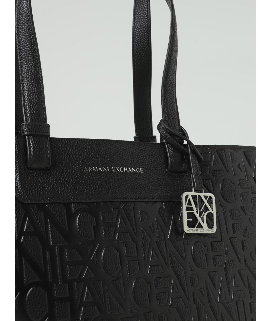 ARMANI EXCHANGE Черная синтетическая сумка тоут, фото 3