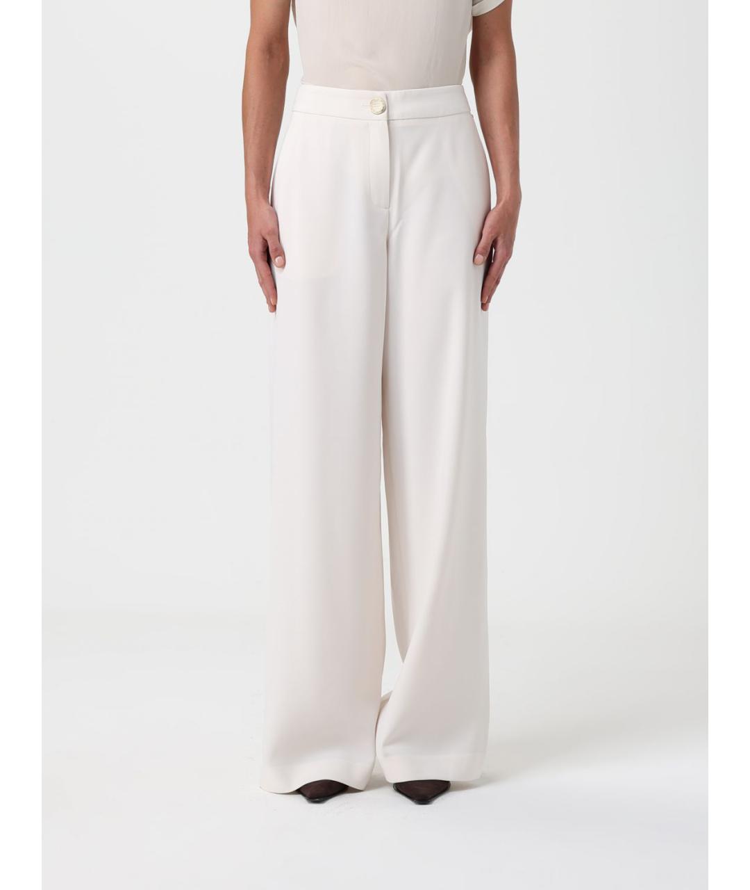 ARMANI EXCHANGE Бежевые полиэстеровые прямые брюки, фото 5