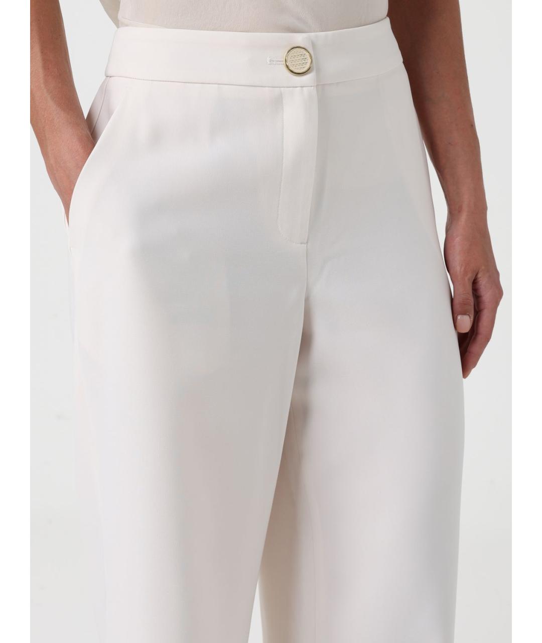 ARMANI EXCHANGE Бежевые полиэстеровые прямые брюки, фото 3