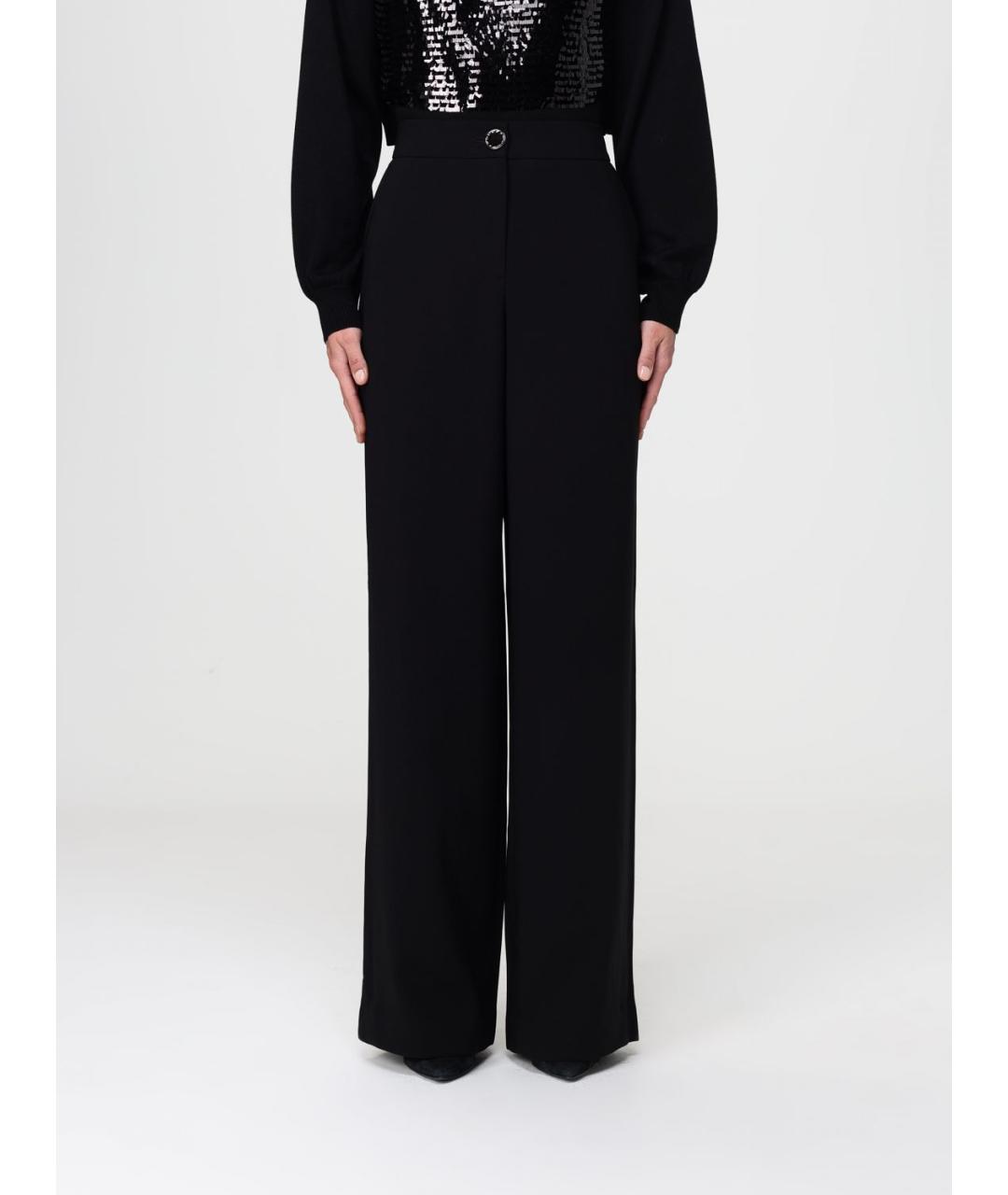 ARMANI EXCHANGE Черные полиэстеровые прямые брюки, фото 4