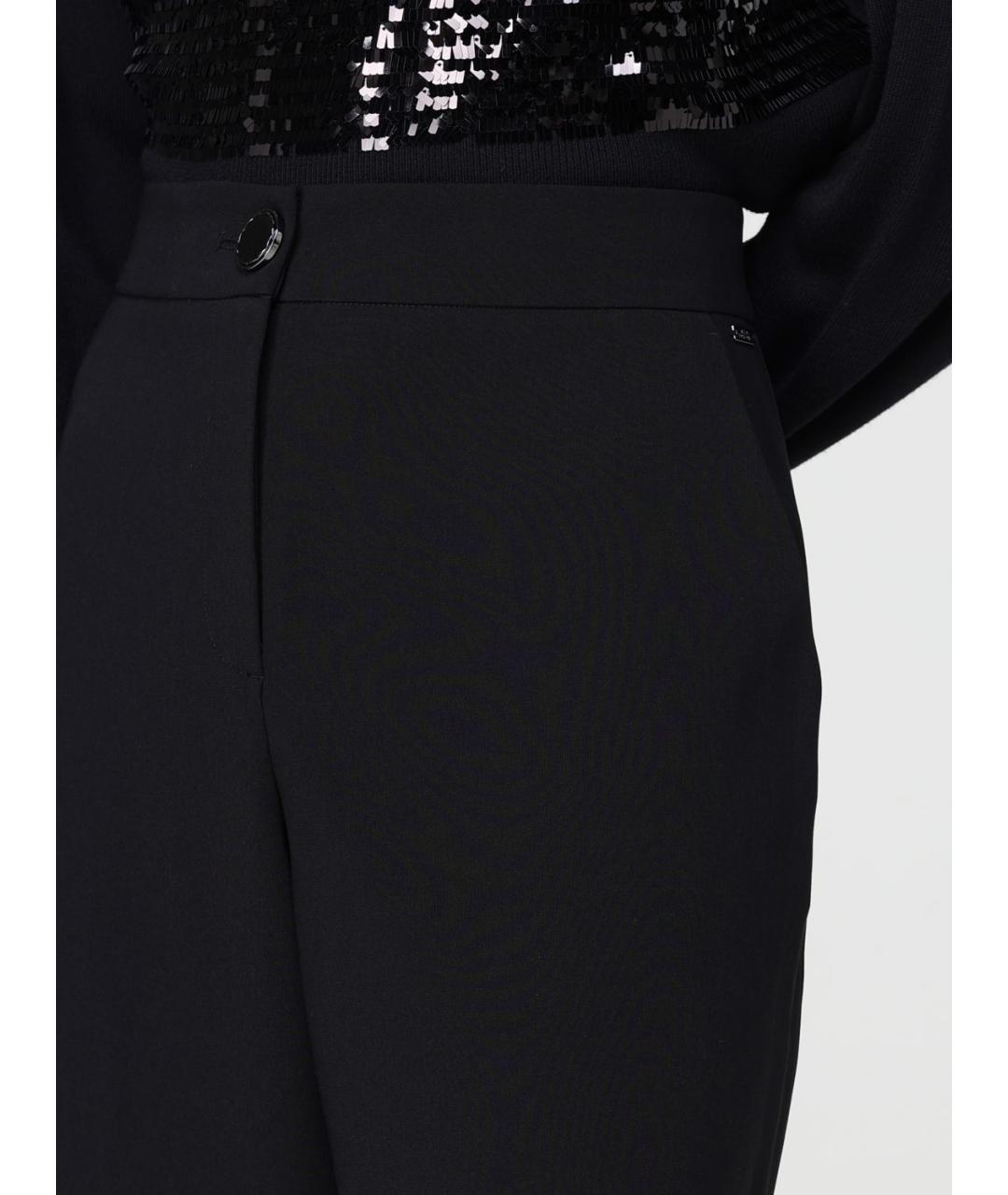 ARMANI EXCHANGE Черные полиэстеровые прямые брюки, фото 3