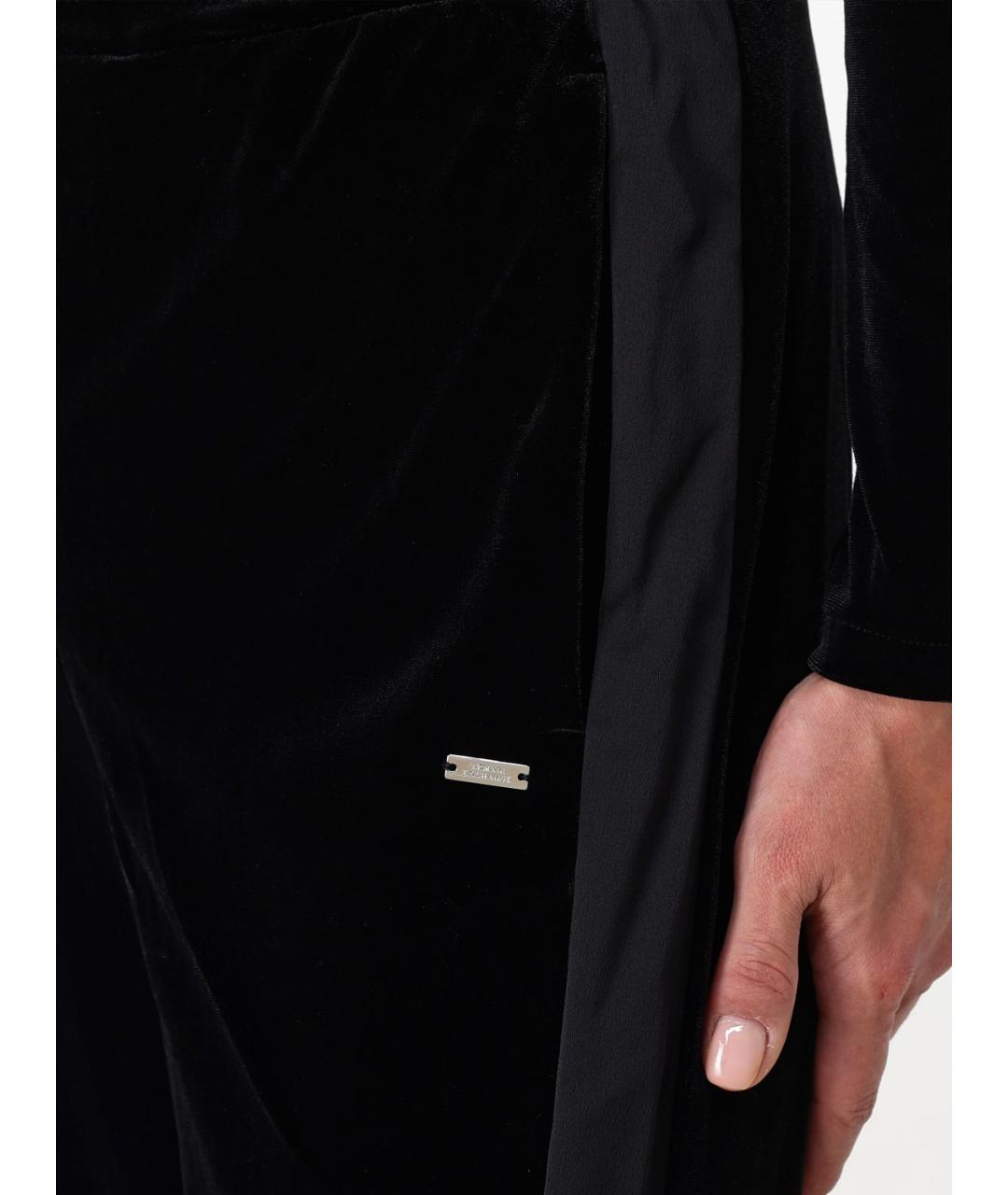 ARMANI EXCHANGE Черные полиэстеровые прямые брюки, фото 3