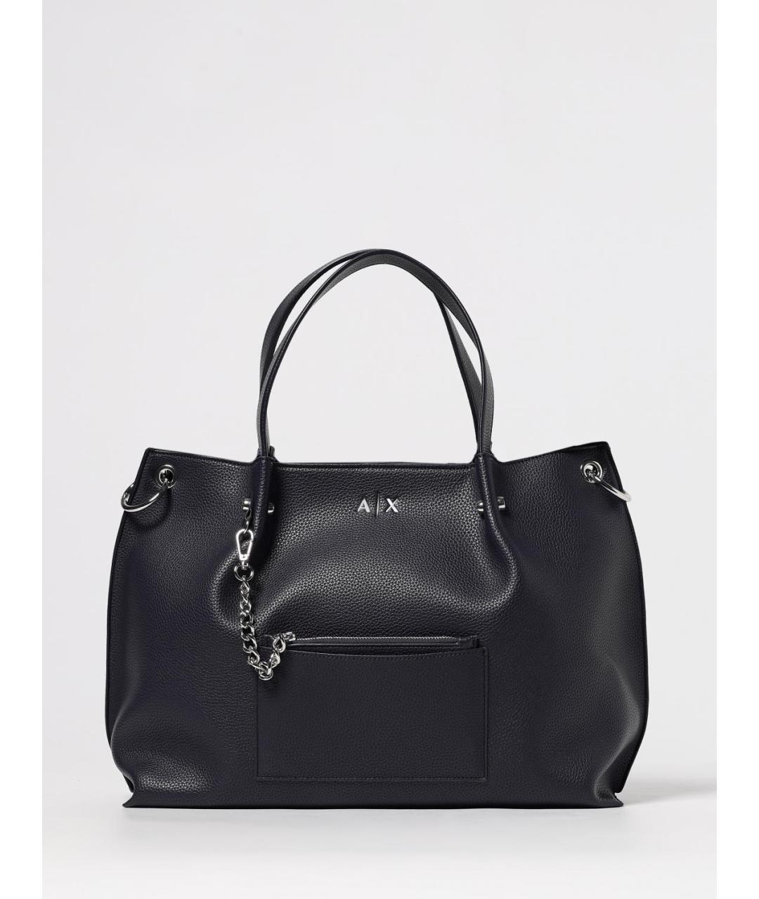 ARMANI EXCHANGE Синяя сумка тоут из искусственной кожи, фото 4