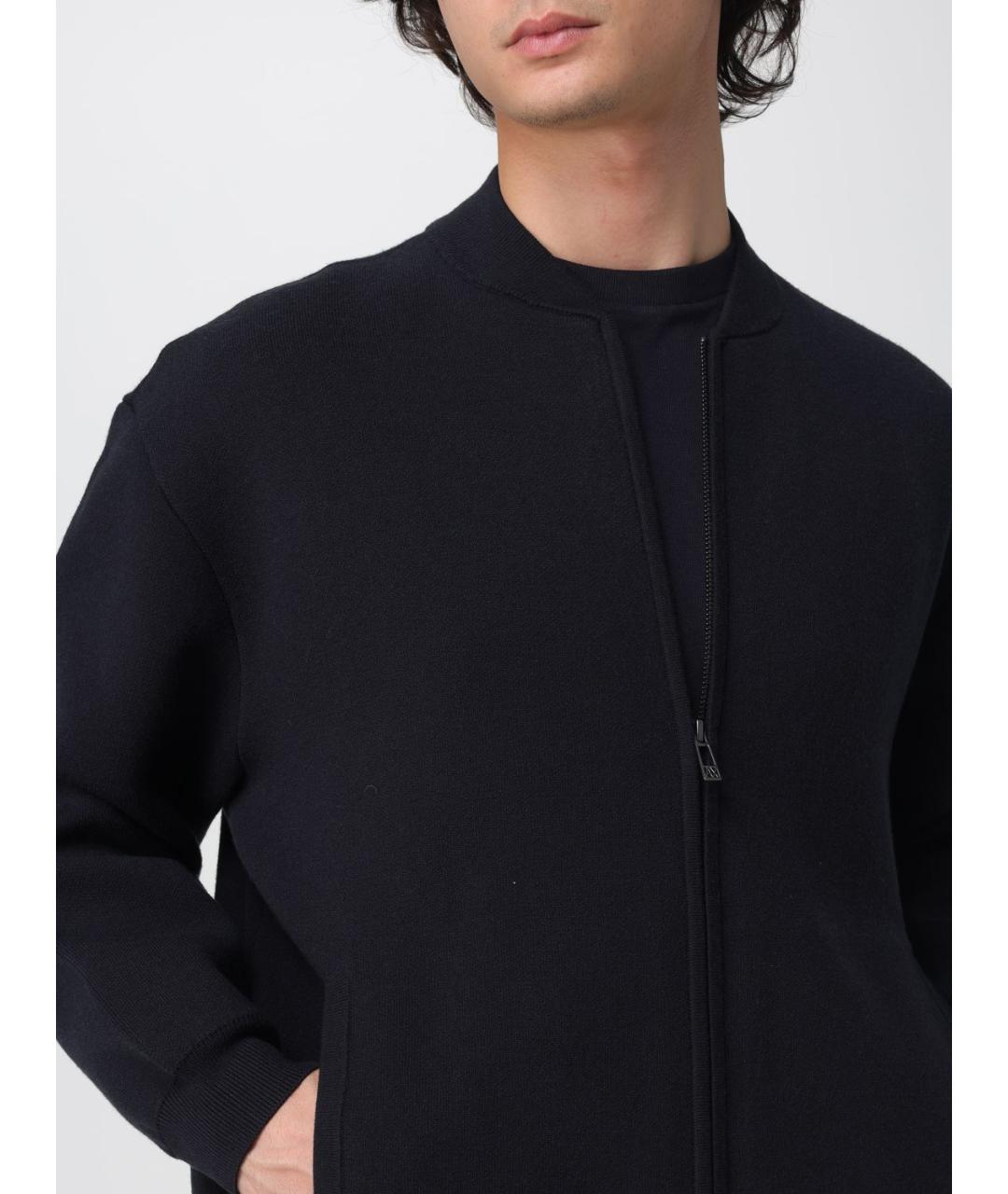 ARMANI EXCHANGE Темно-синий вискозный кардиган, фото 4