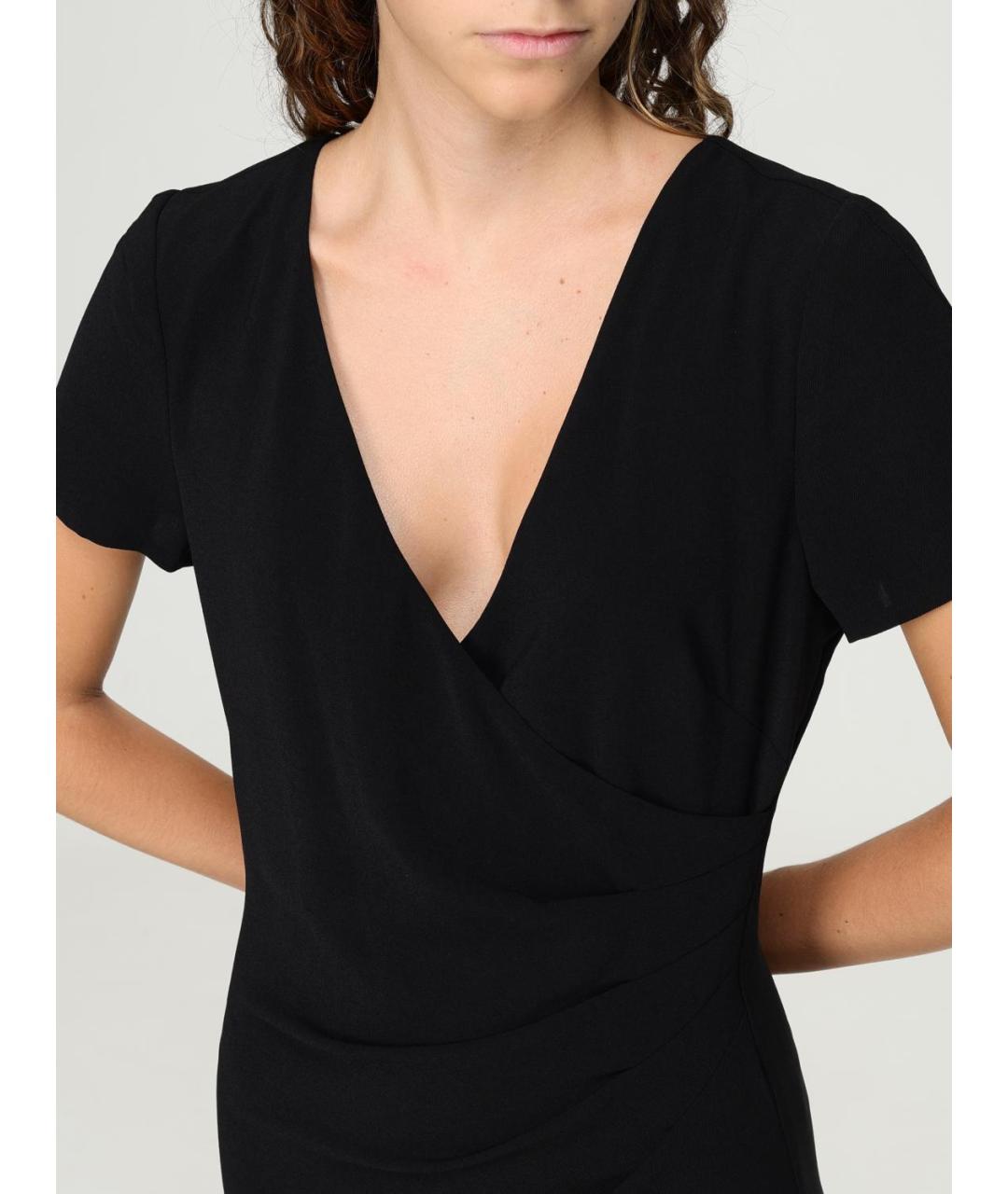 ARMANI EXCHANGE Черное полиэстеровое повседневное платье, фото 3