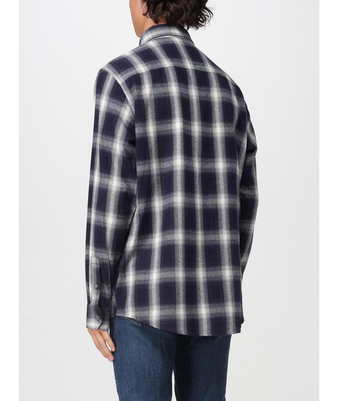 ARMANI EXCHANGE Синяя хлопковая кэжуал рубашка, фото 2