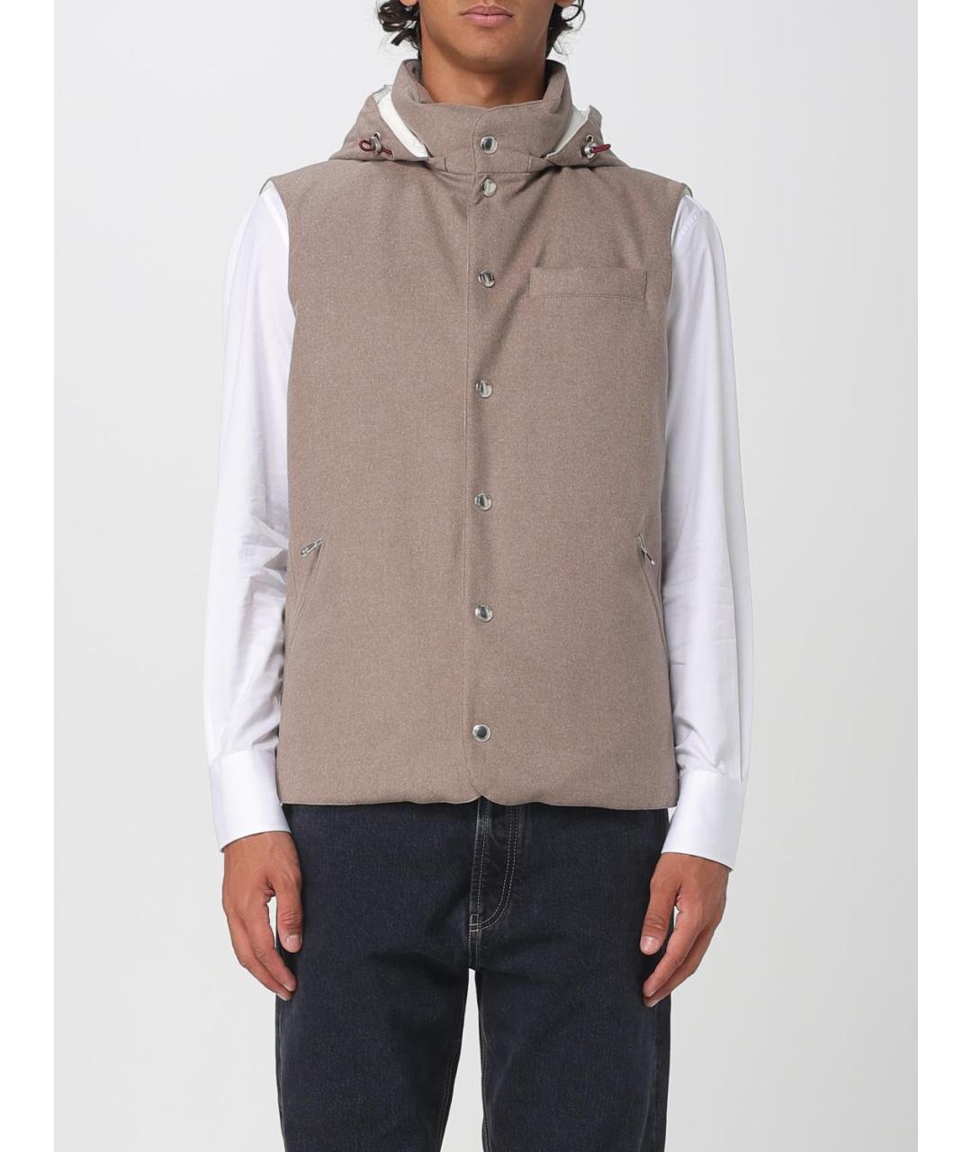 BRUNELLO CUCINELLI Бежевый жилет, фото 2
