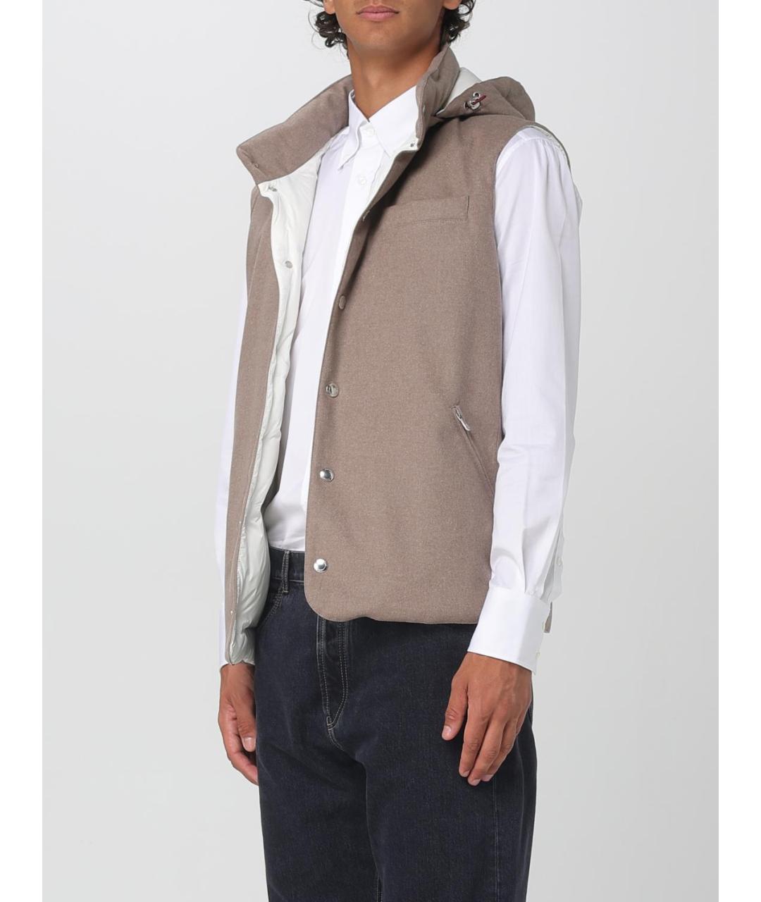 BRUNELLO CUCINELLI Бежевый жилет, фото 5