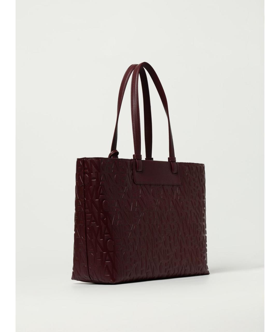 ARMANI EXCHANGE Бордовая сумка тоут из искусственной кожи, фото 2