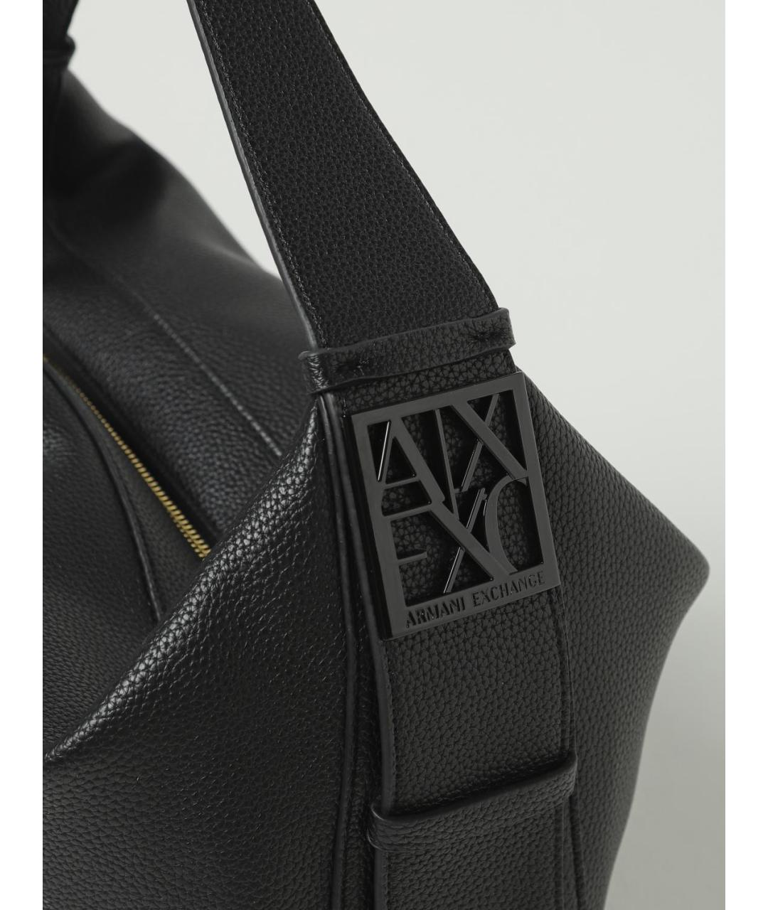 ARMANI EXCHANGE Черная сумка через плечо из искусственной кожи, фото 3