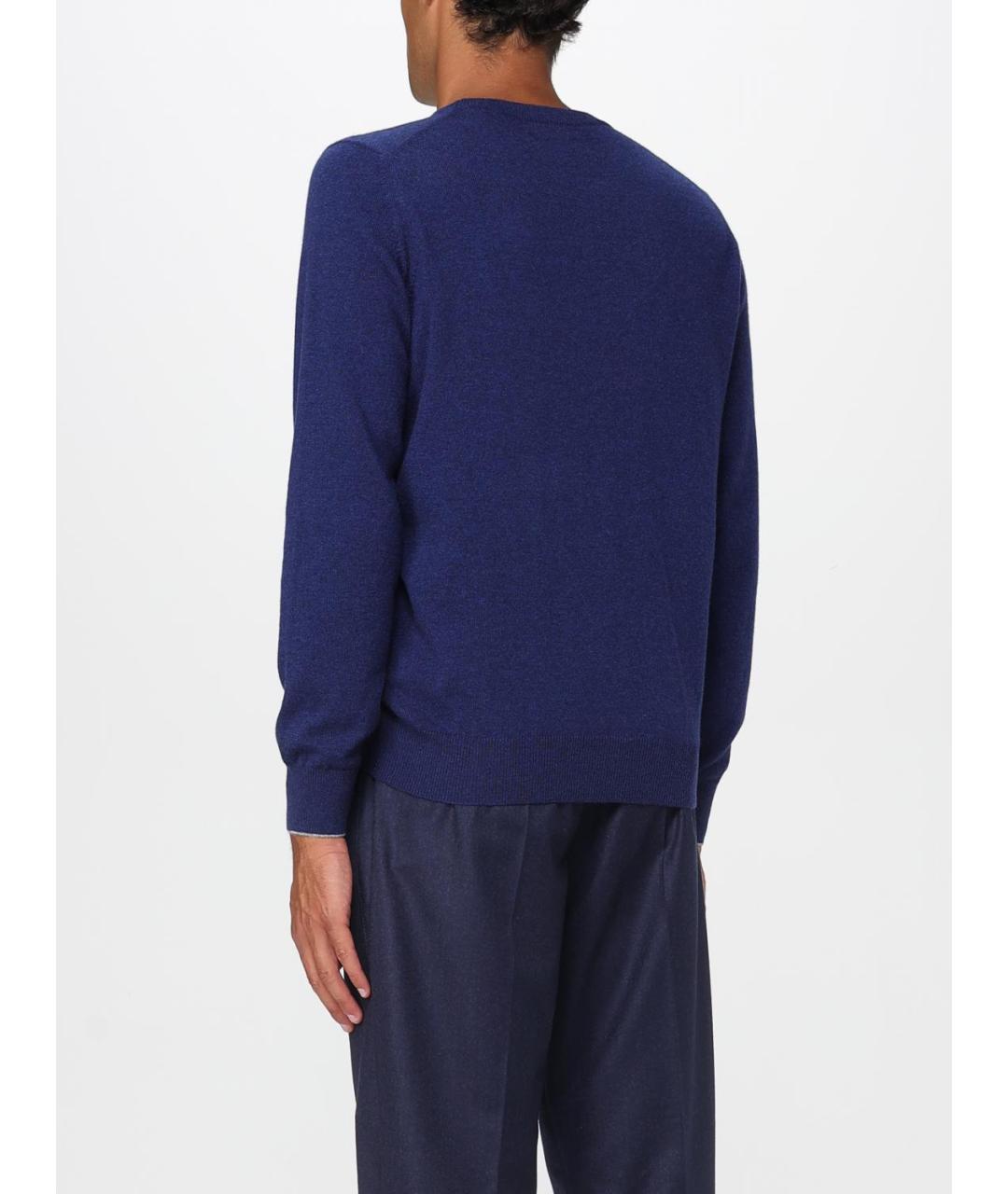 BRUNELLO CUCINELLI Синий кашемировый джемпер / свитер, фото 3