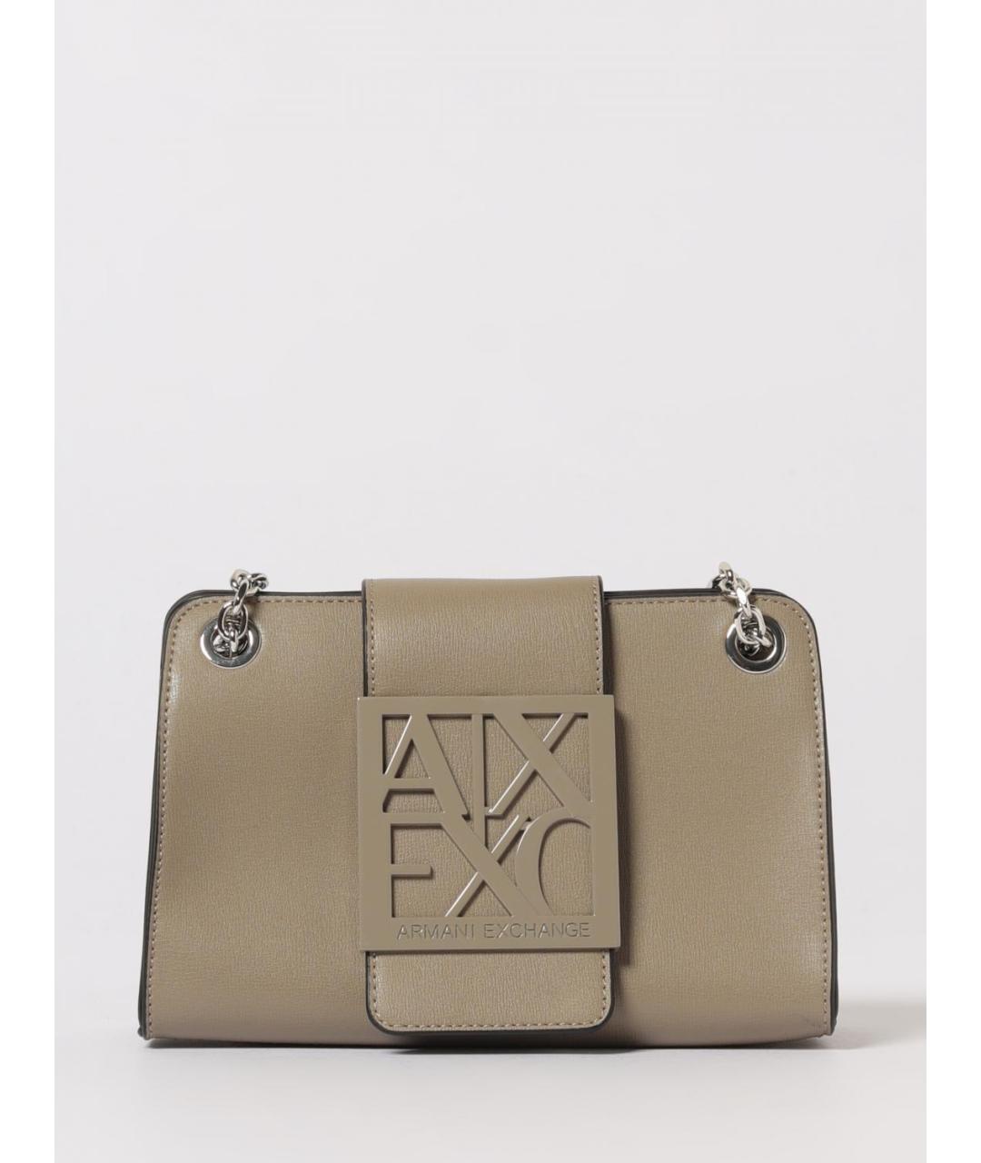 ARMANI EXCHANGE Серая сумка через плечо из искусственной кожи, фото 4