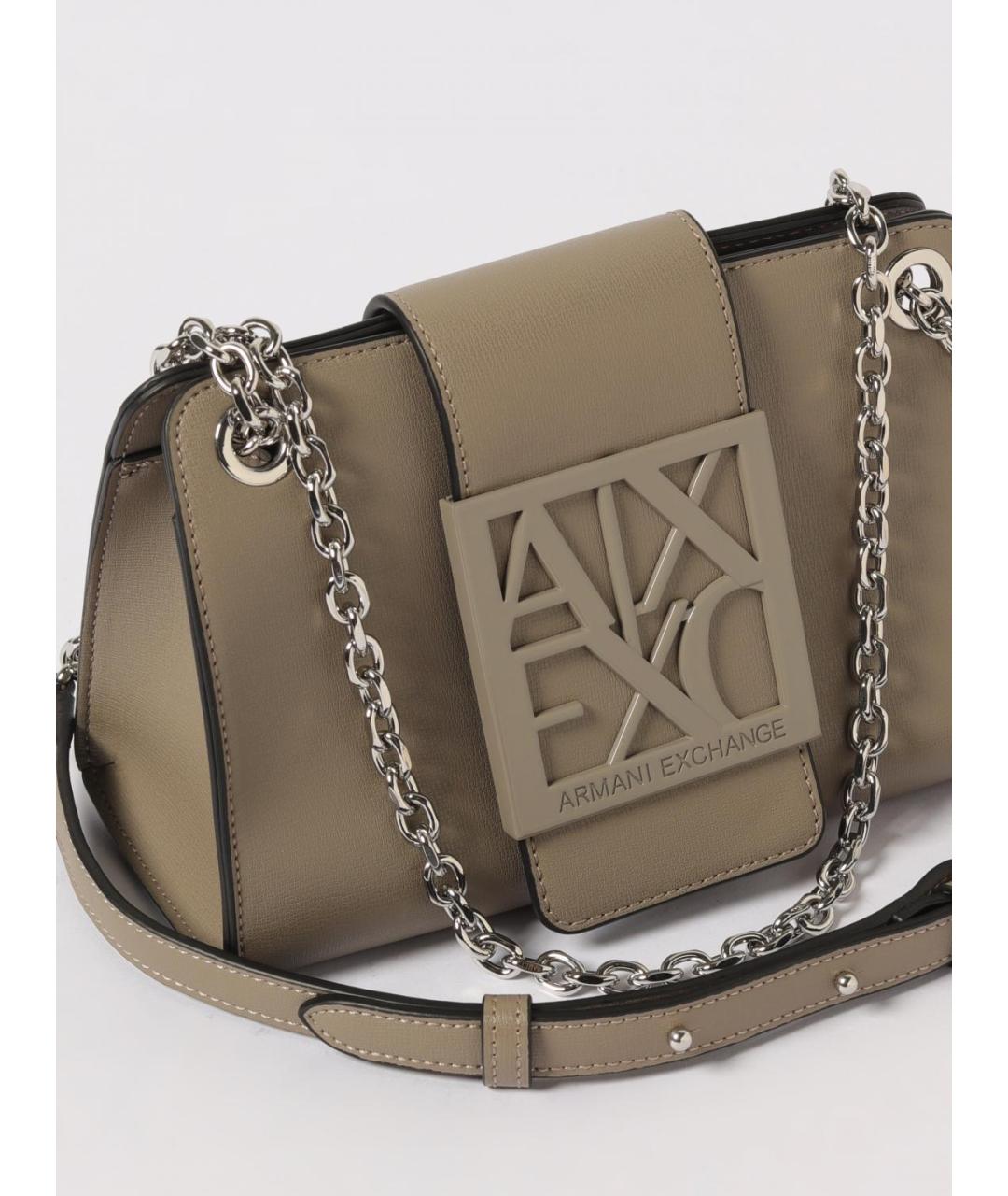 ARMANI EXCHANGE Серая сумка через плечо из искусственной кожи, фото 3