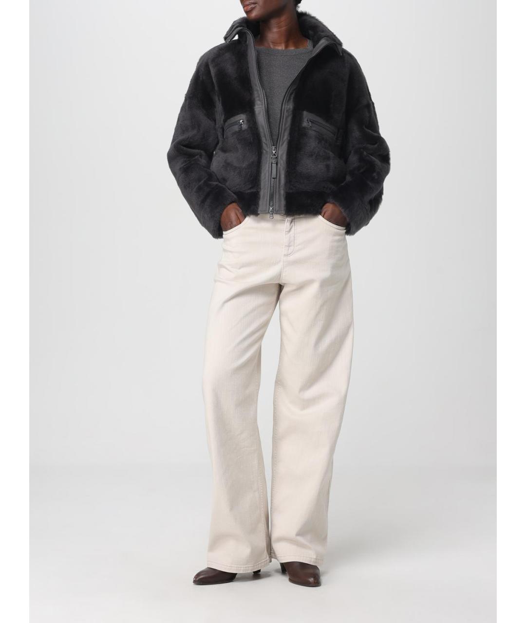 BRUNELLO CUCINELLI Бежевые хлопковые прямые джинсы, фото 3