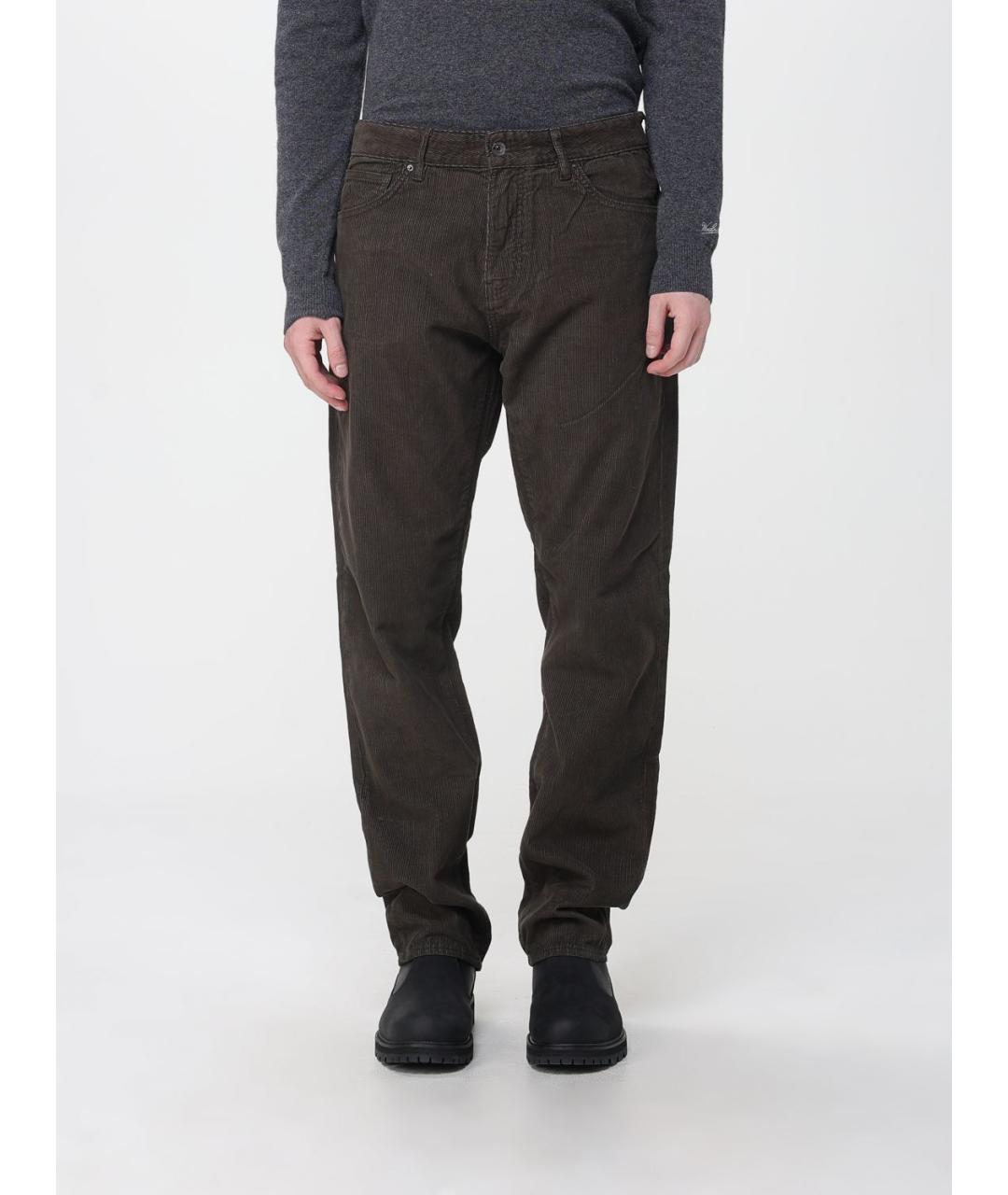 ARMANI EXCHANGE Коричневые хлопковые повседневные брюки, фото 4