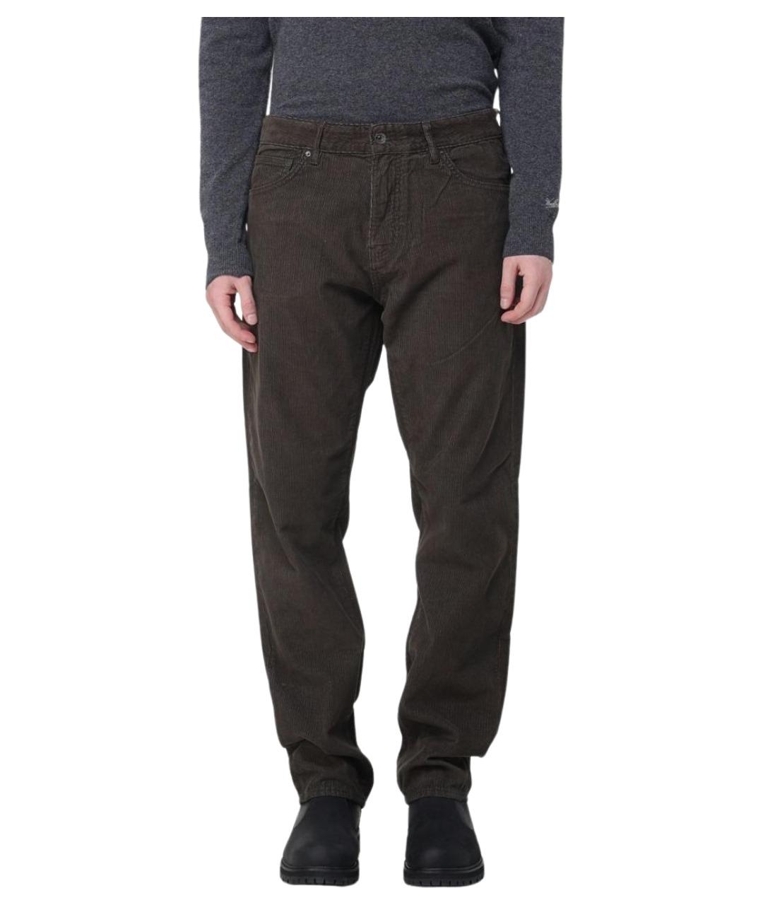 ARMANI EXCHANGE Коричневые хлопковые повседневные брюки, фото 1