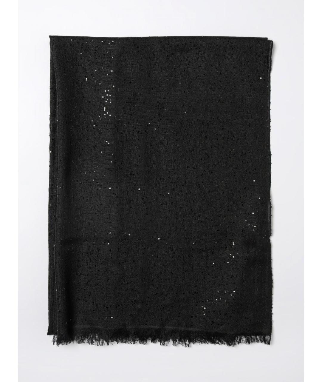 BRUNELLO CUCINELLI Черный кашемировый шарф, фото 5
