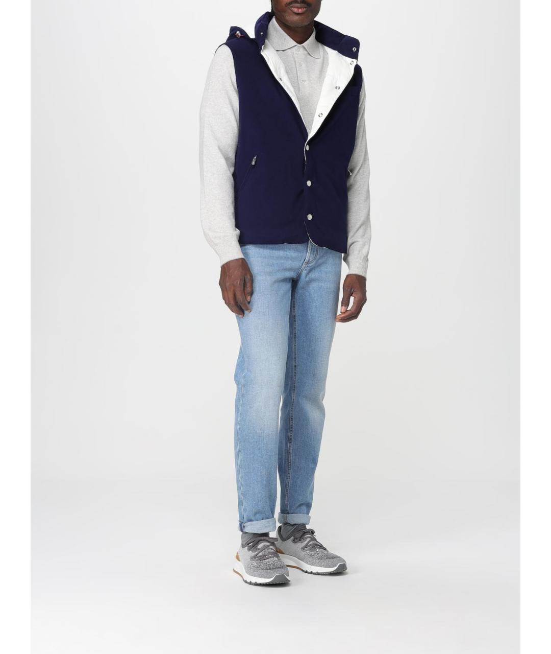 BRUNELLO CUCINELLI Серое поло с длинным рукавом, фото 2