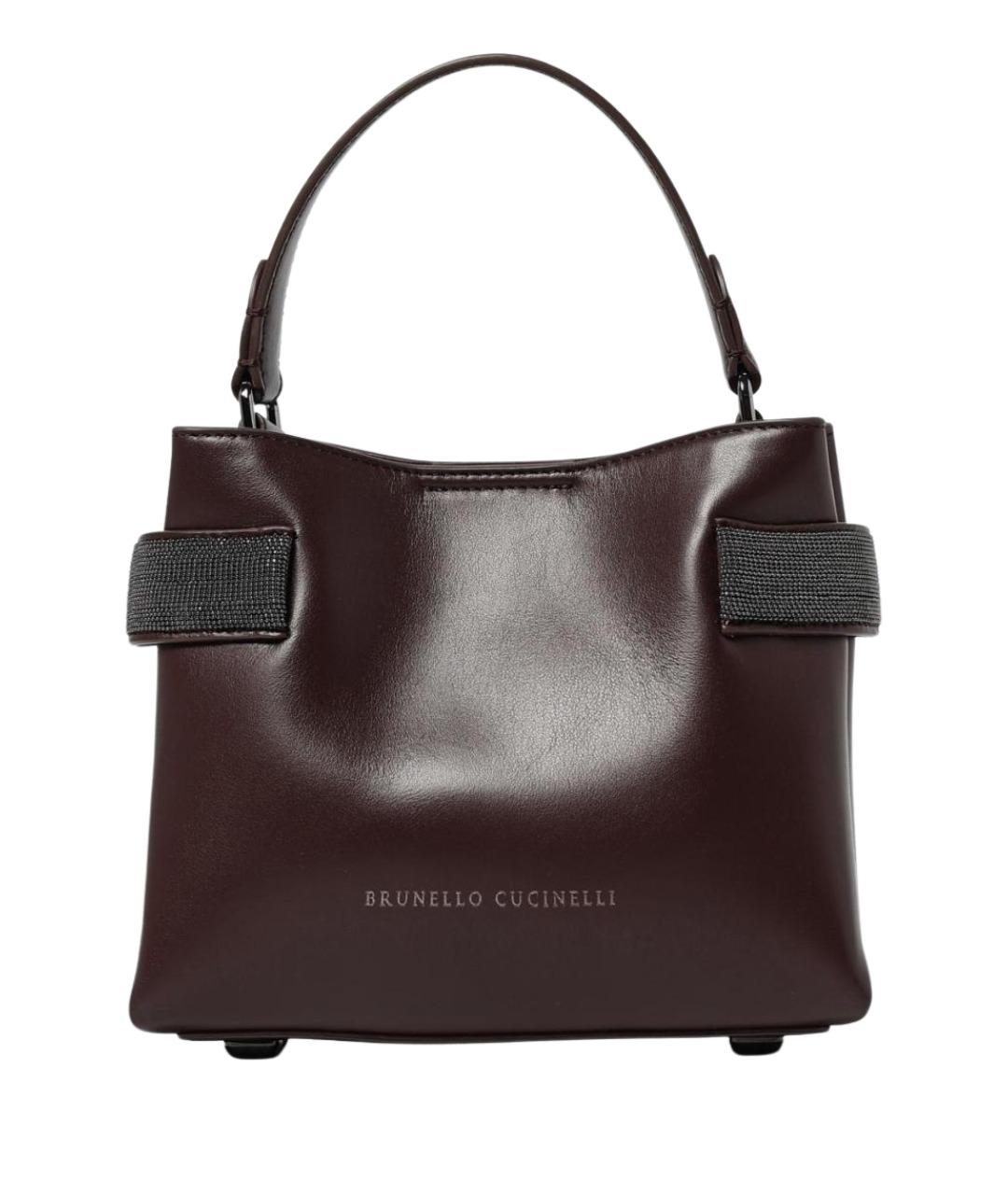 BRUNELLO CUCINELLI Бордовая кожаная сумка тоут, фото 1