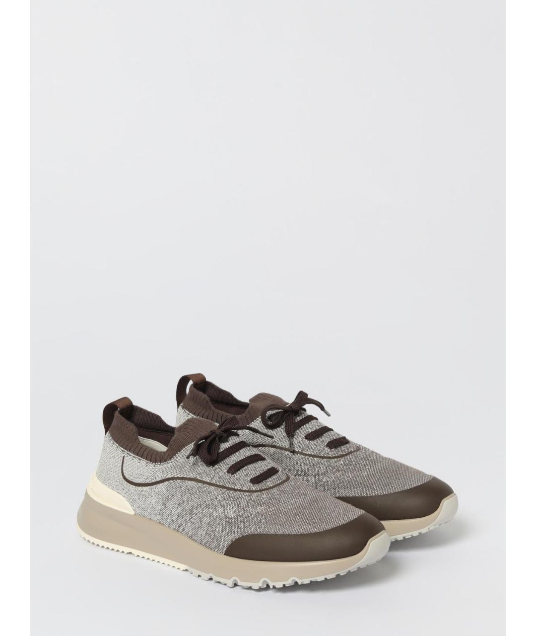 BRUNELLO CUCINELLI Мульти текстильные низкие кроссовки / кеды, фото 2