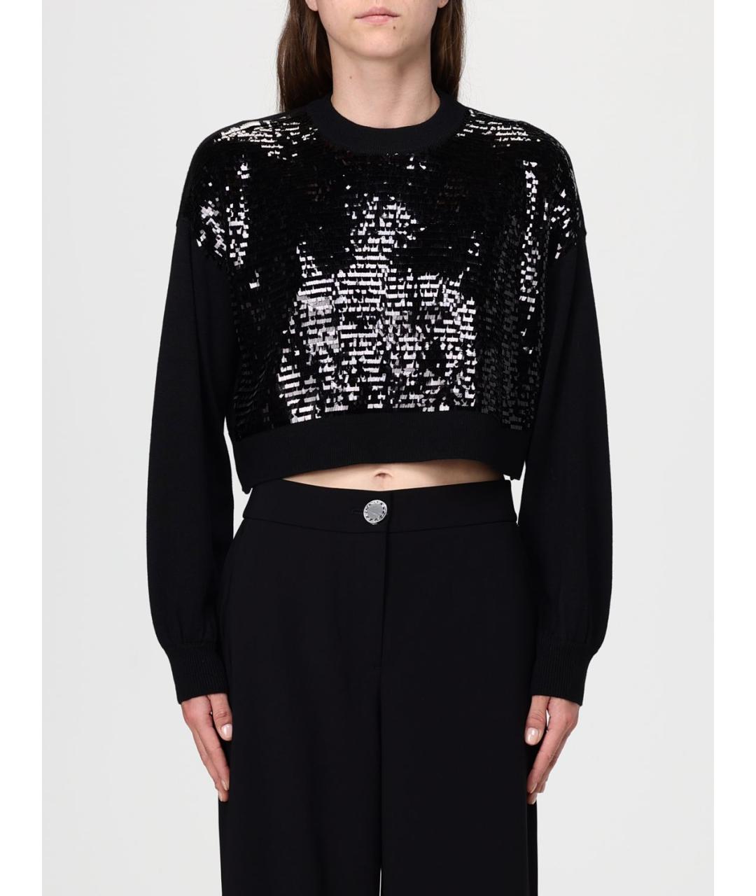 ARMANI EXCHANGE Черный полиэстеровый джемпер / свитер, фото 4