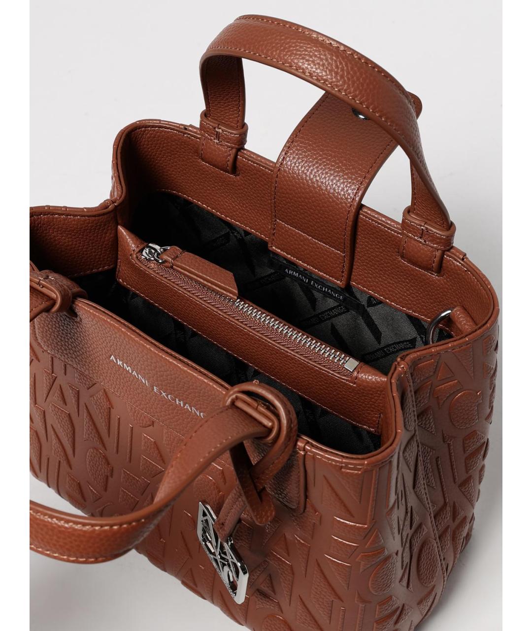 ARMANI EXCHANGE Коричневая синтетическая сумка тоут, фото 3