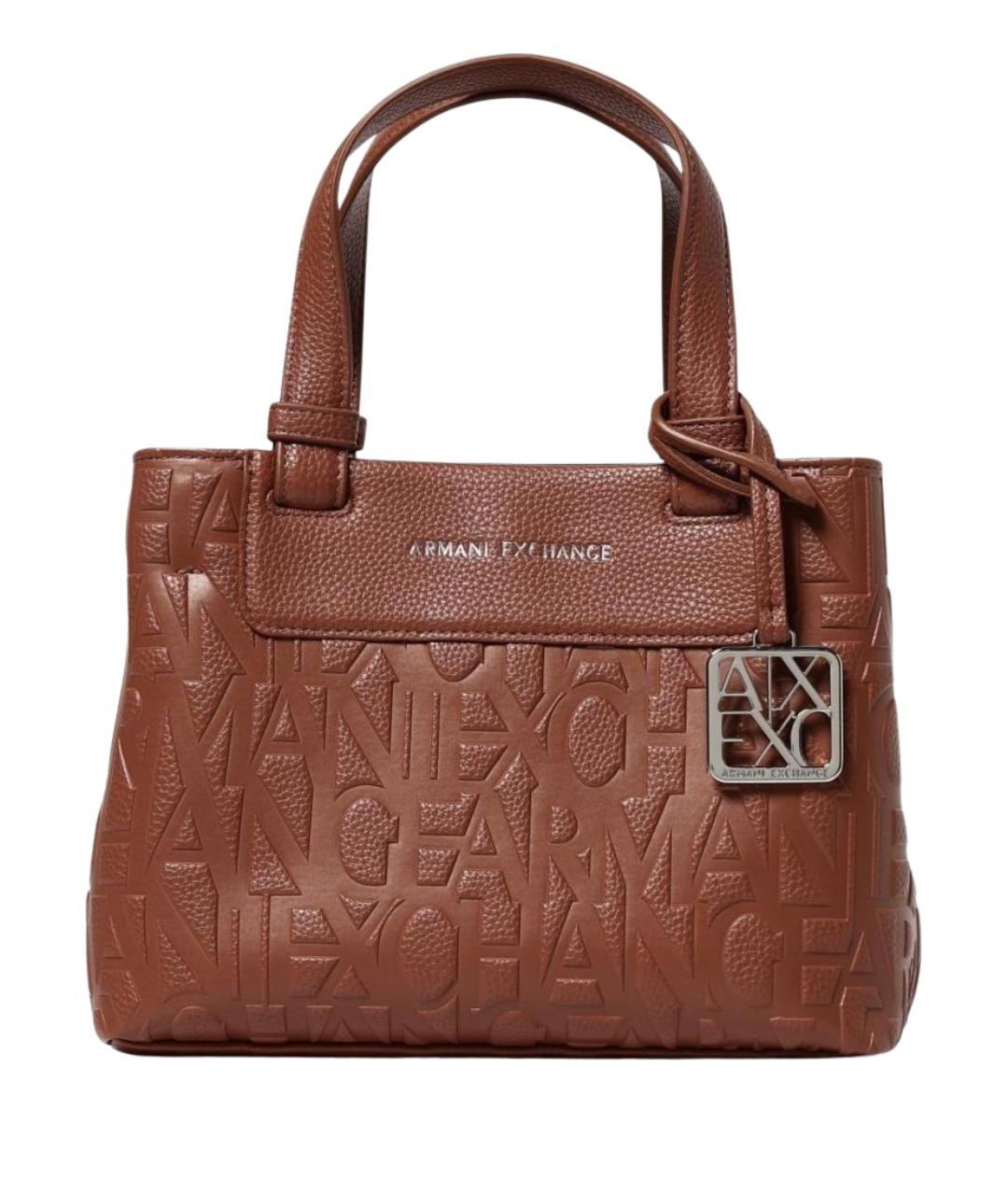 ARMANI EXCHANGE Коричневая синтетическая сумка тоут, фото 1