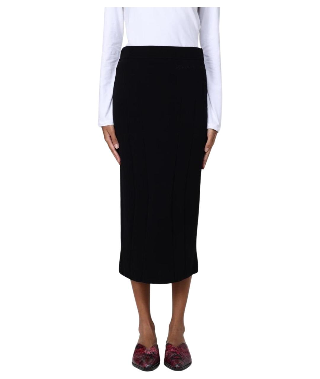 ARMANI EXCHANGE Черная полиамидовая юбка миди, фото 1