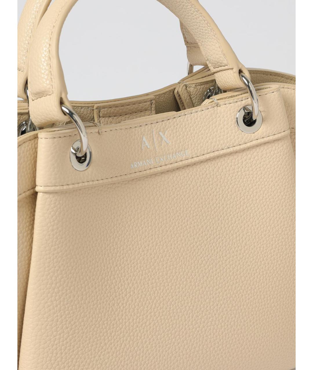 ARMANI EXCHANGE Бежевая сумка тоут из искусственной кожи, фото 3