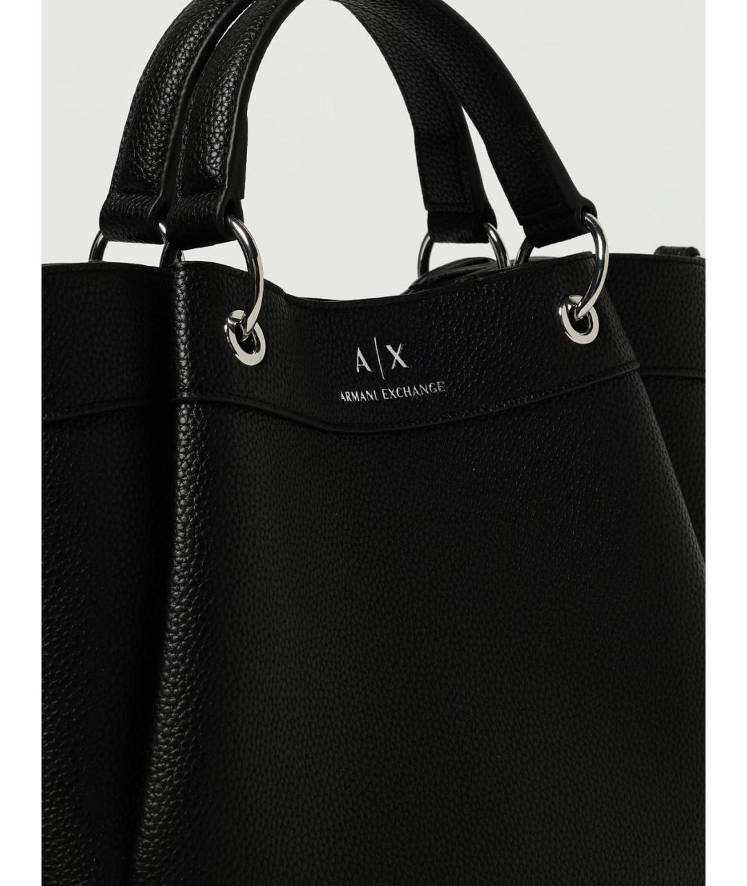 ARMANI EXCHANGE Черная сумка тоут из искусственной кожи, фото 3