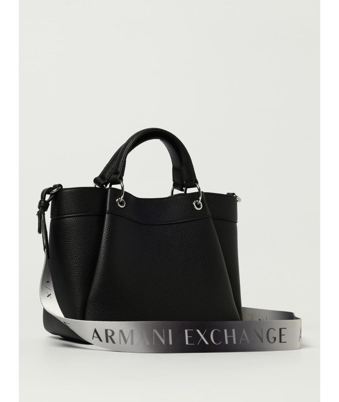 ARMANI EXCHANGE Черная сумка тоут из искусственной кожи, фото 2