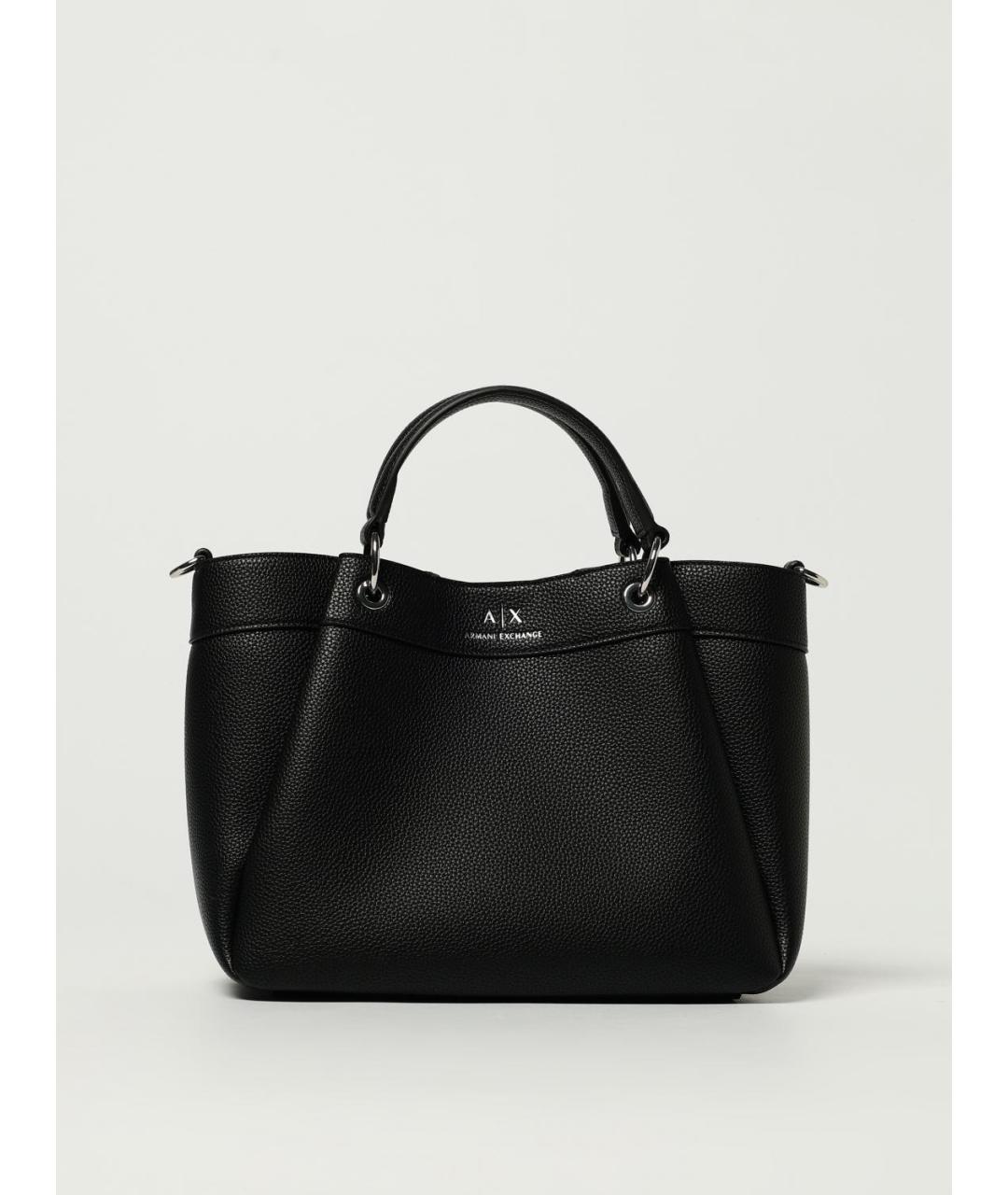 ARMANI EXCHANGE Черная сумка тоут из искусственной кожи, фото 4