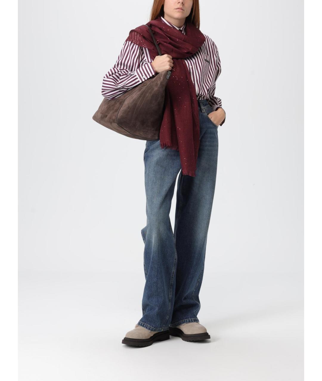 BRUNELLO CUCINELLI Синие хлопковые прямые джинсы, фото 2