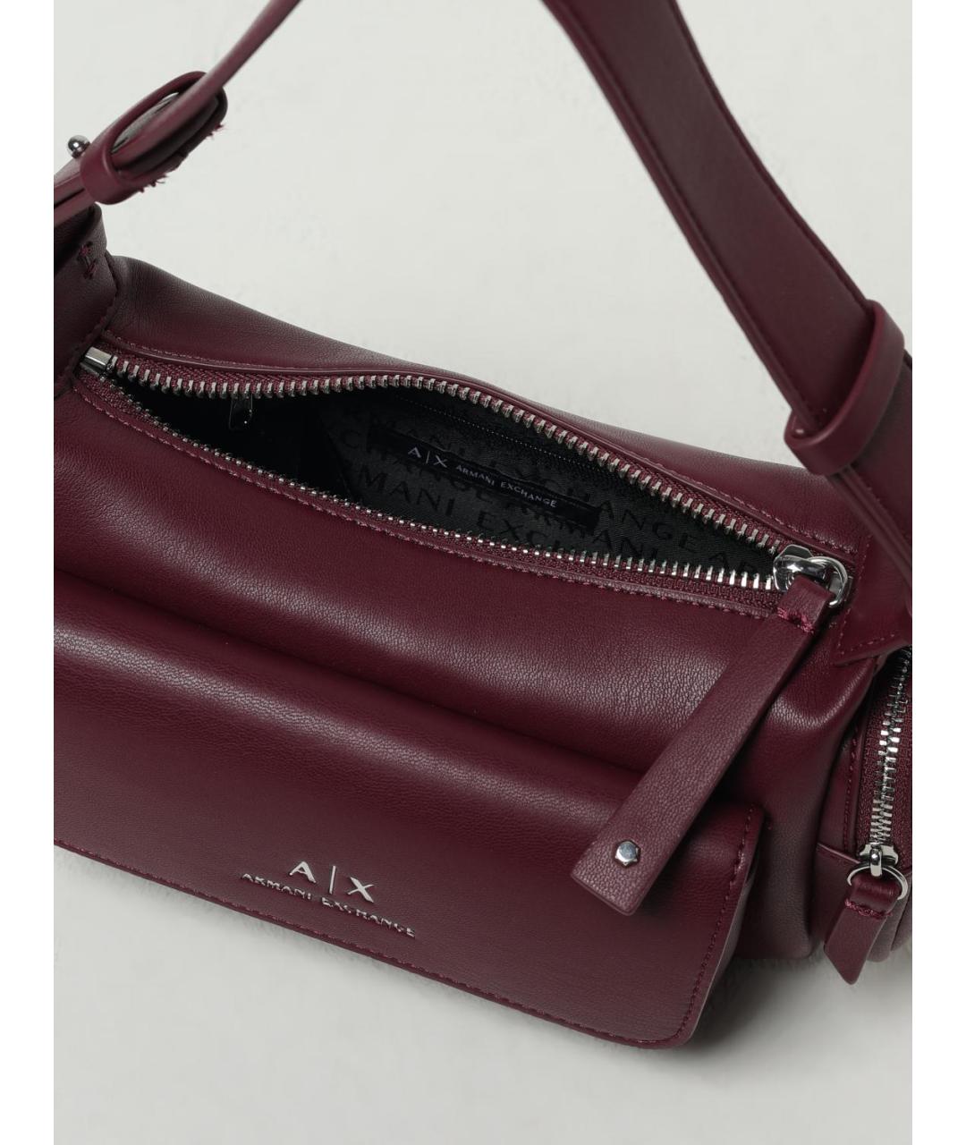 ARMANI EXCHANGE Бордовая сумка через плечо из искусственной кожи, фото 3